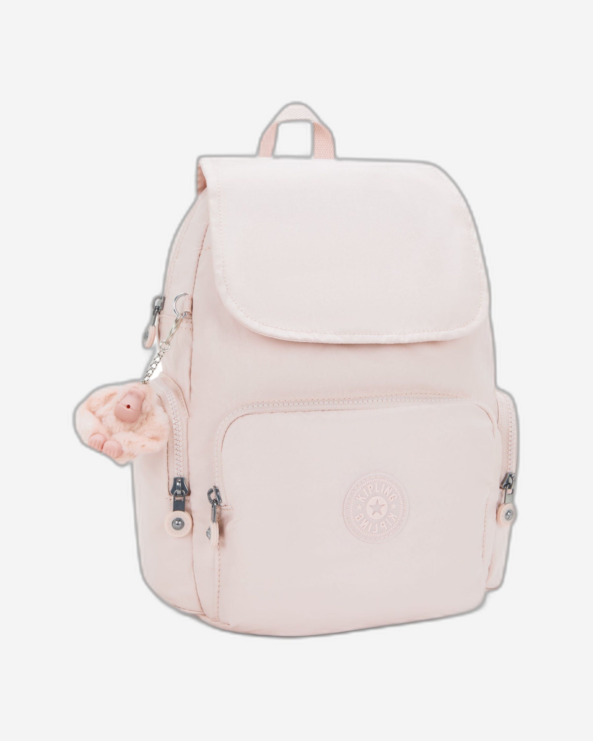 حقيبة ظهر كيبلينج سيتي زيب إس صغيرة وردية لامعة I5634-3DZ