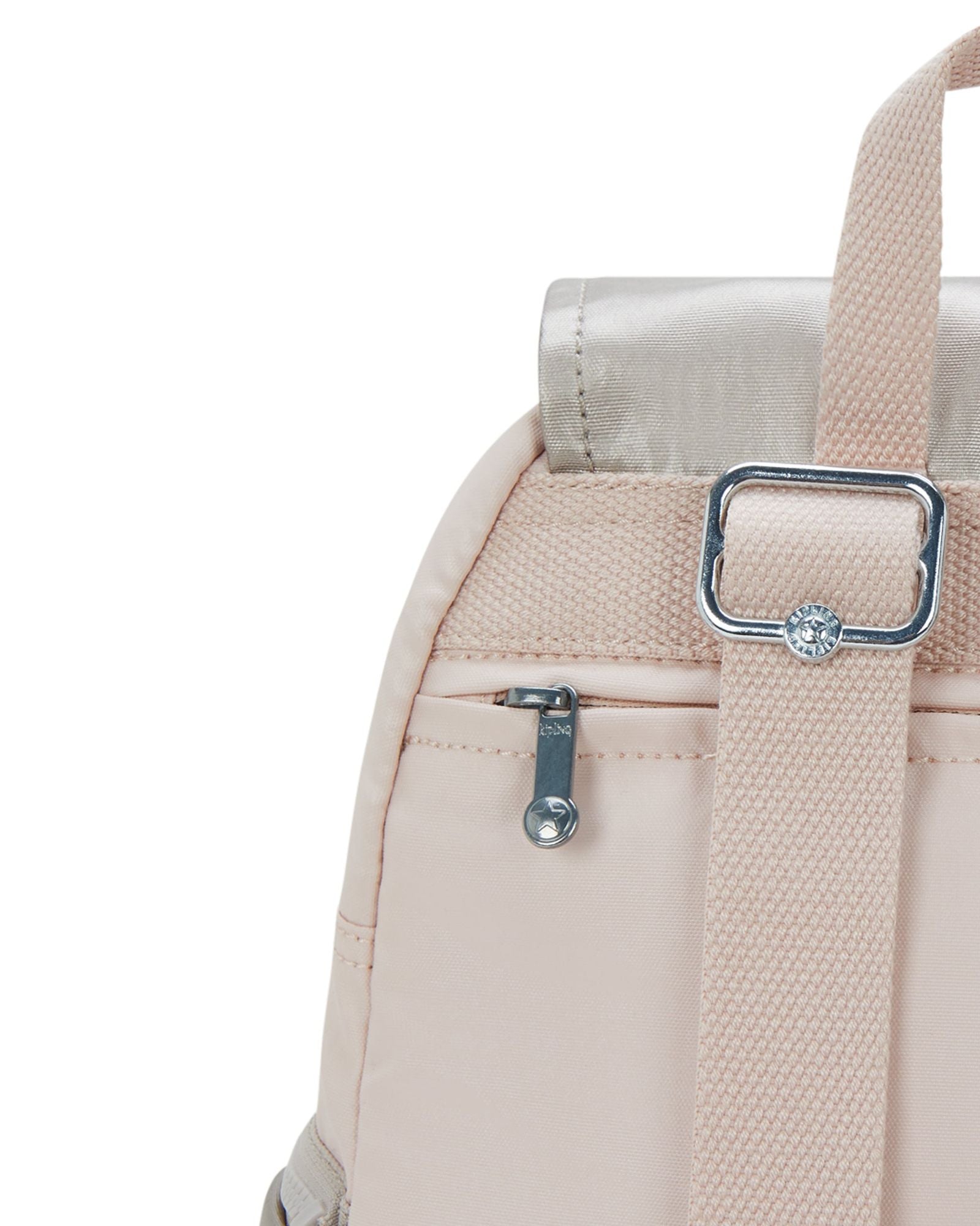 حقيبة ظهر كيبلينج سيتي زيب إس صغيرة وردية لامعة زرقاء I5634-3EL