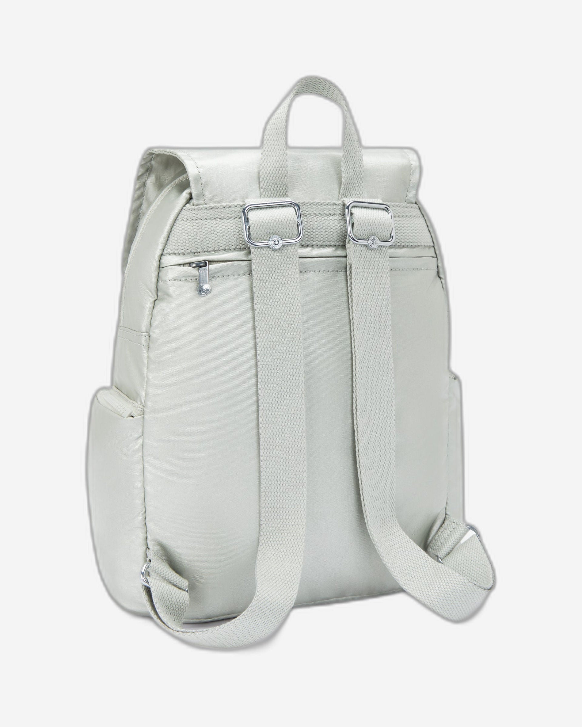 حقيبة ظهر Kipling City Zip S صغيرة معدنية لامعة جديدة I5634-70P