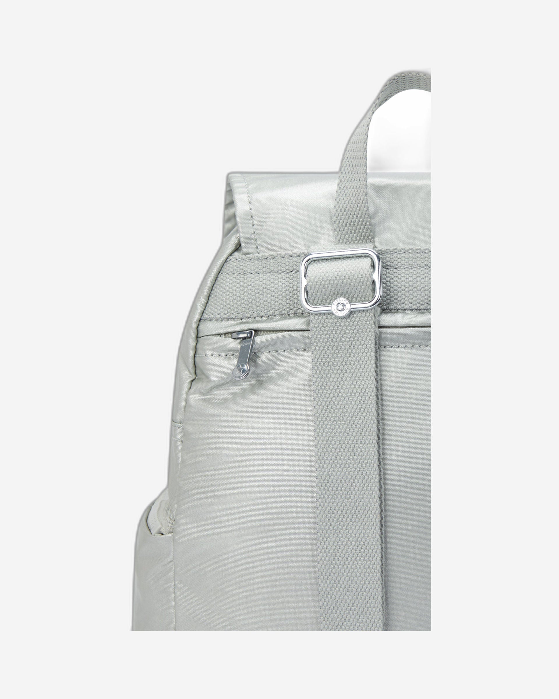 حقيبة ظهر Kipling City Zip S صغيرة معدنية لامعة جديدة I5634-70P