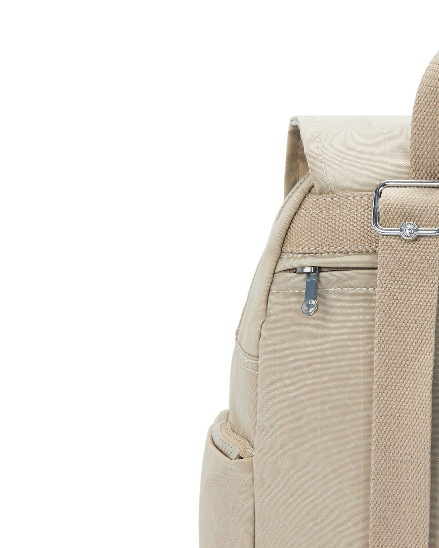 حقيبة ظهر صغيرة من Kipling City Zip S Signature باللون البيج المنقوش I5634-96A