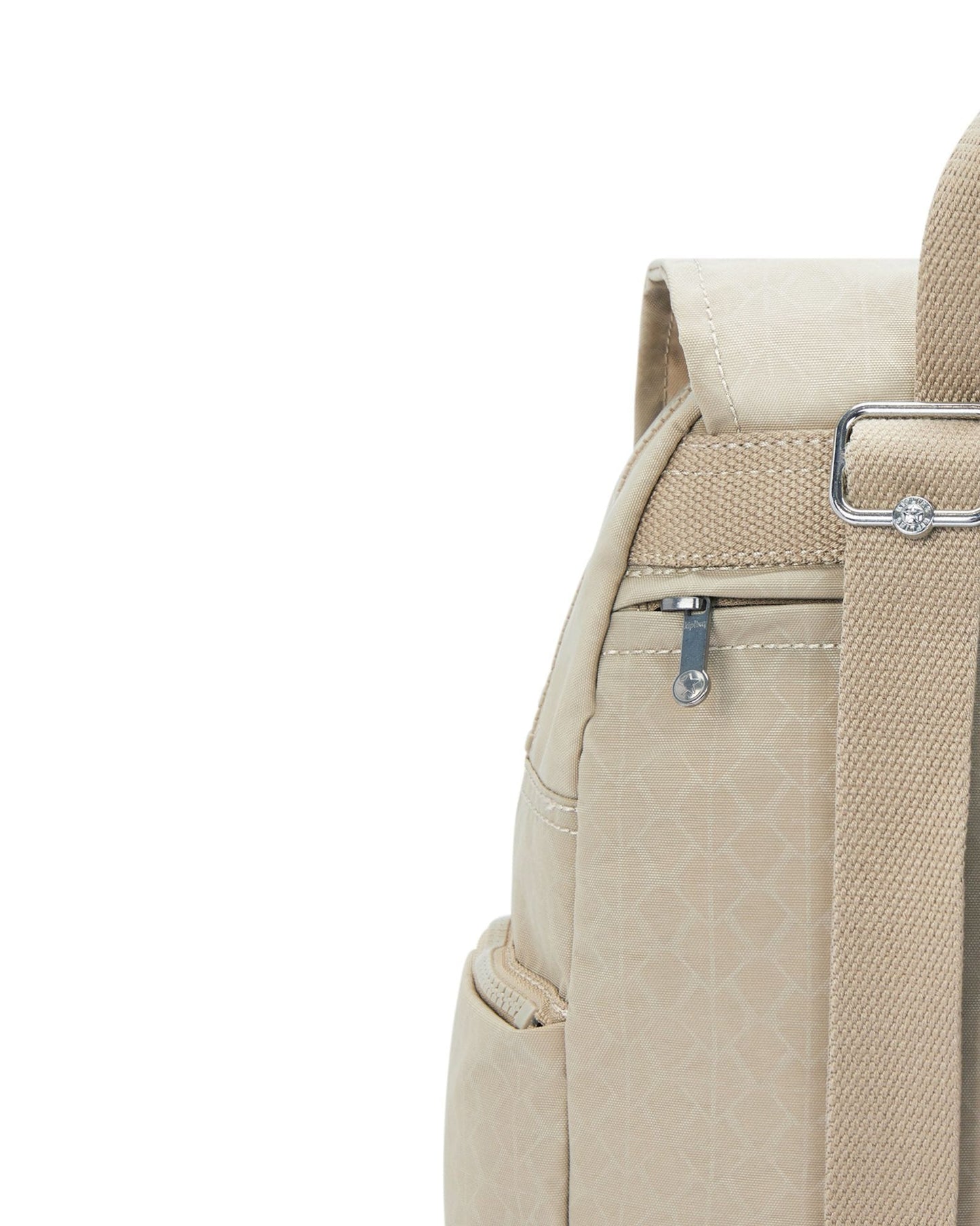 حقيبة ظهر صغيرة من Kipling City Zip S Signature باللون البيج المنقوش I5634-96A