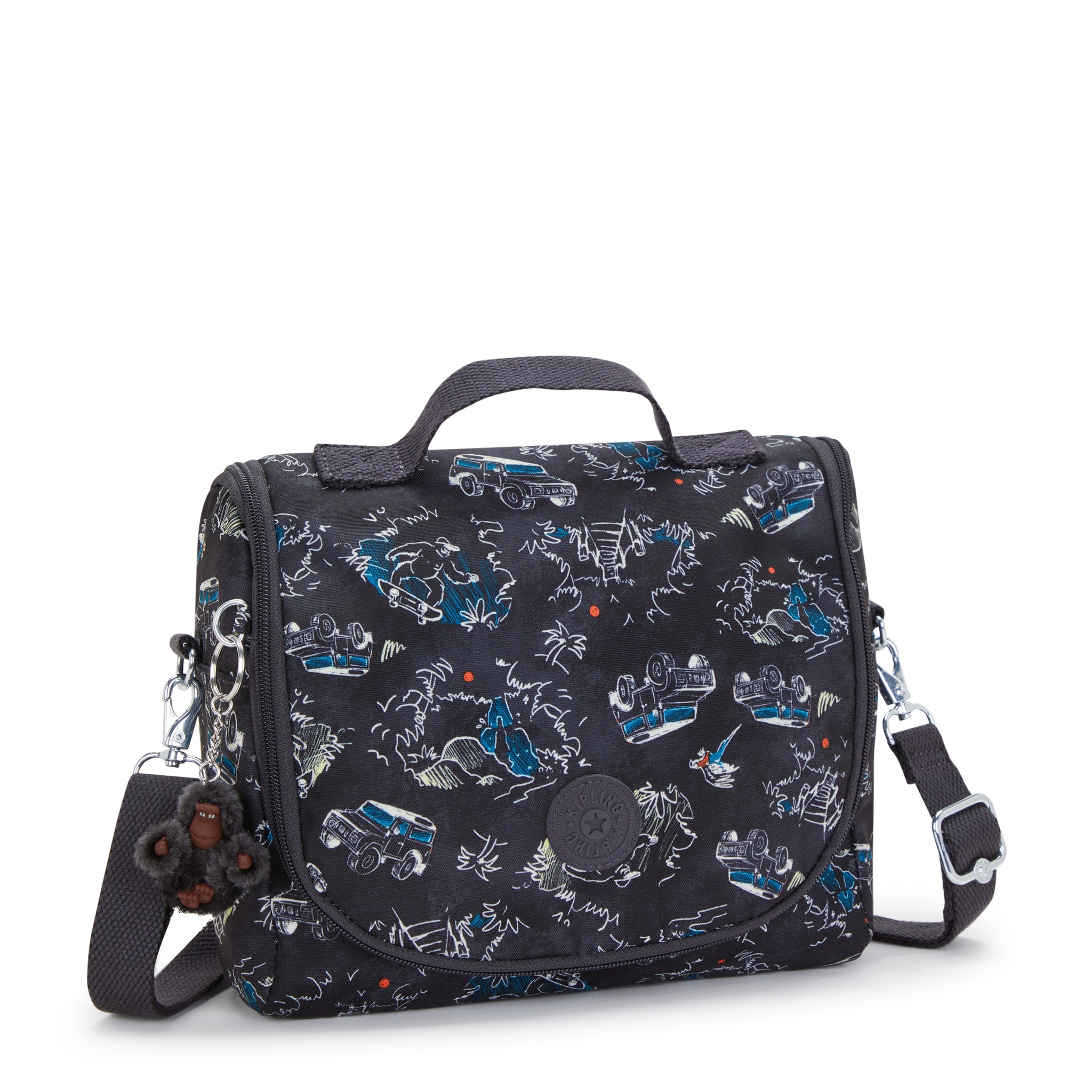 حقيبة غداء كبيرة من Kipling New Kichirou Jungle Fun Race مع جراب عربة C2I5749-TJ3