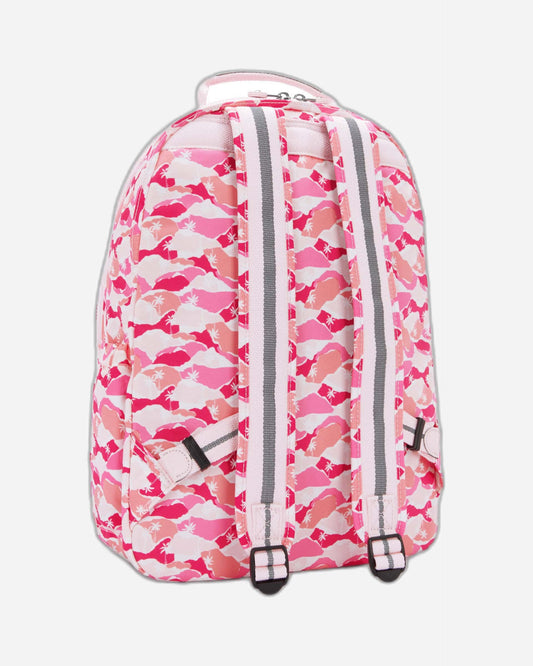حقيبة ظهر Kipling Seoul Lap Pink Palm كبيرة مع حجرة للكمبيوتر المحمول I5816-1BV