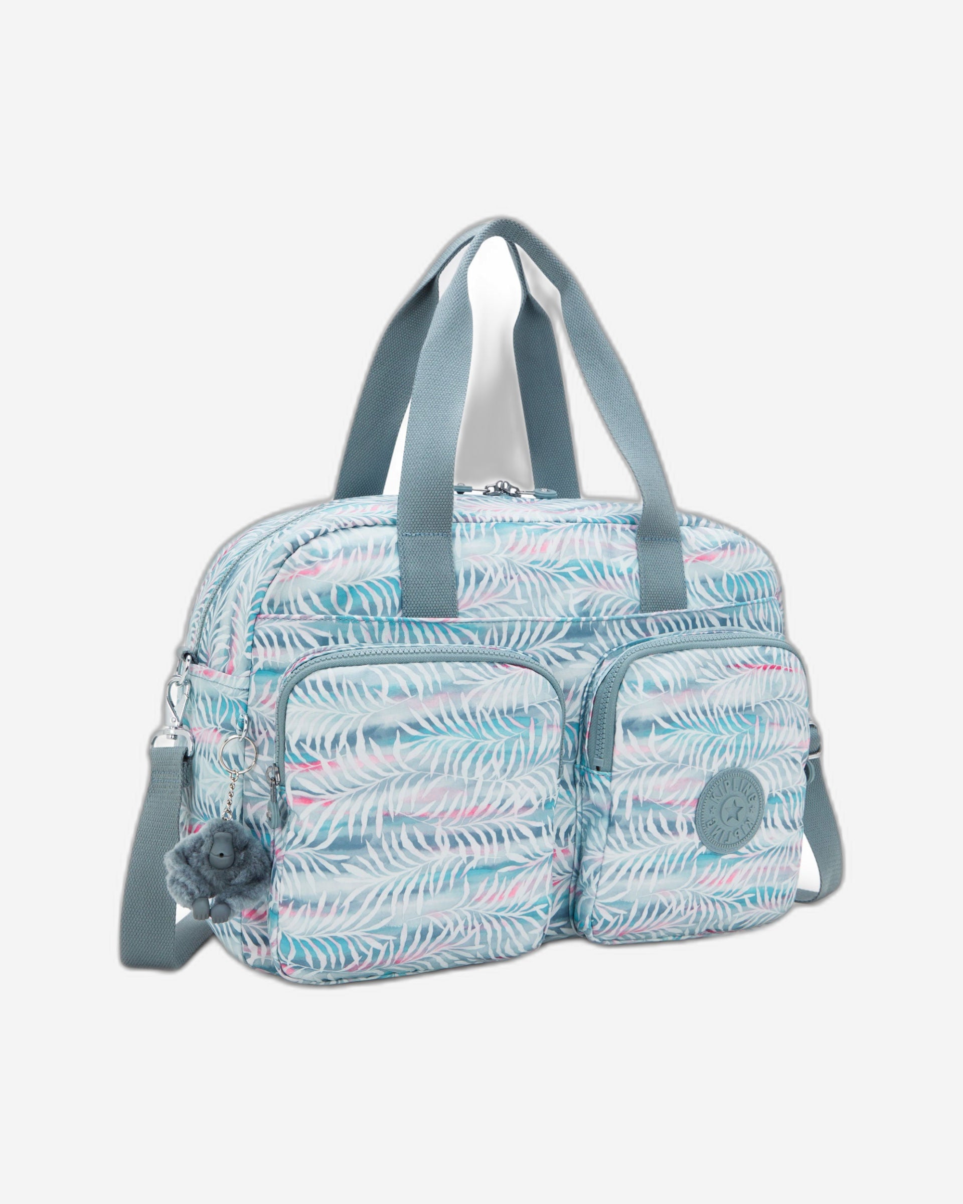 حقيبة سفر Kipling Defea XL متوسطة الحجم بنقشة أوراق النخيل I5839-3QN