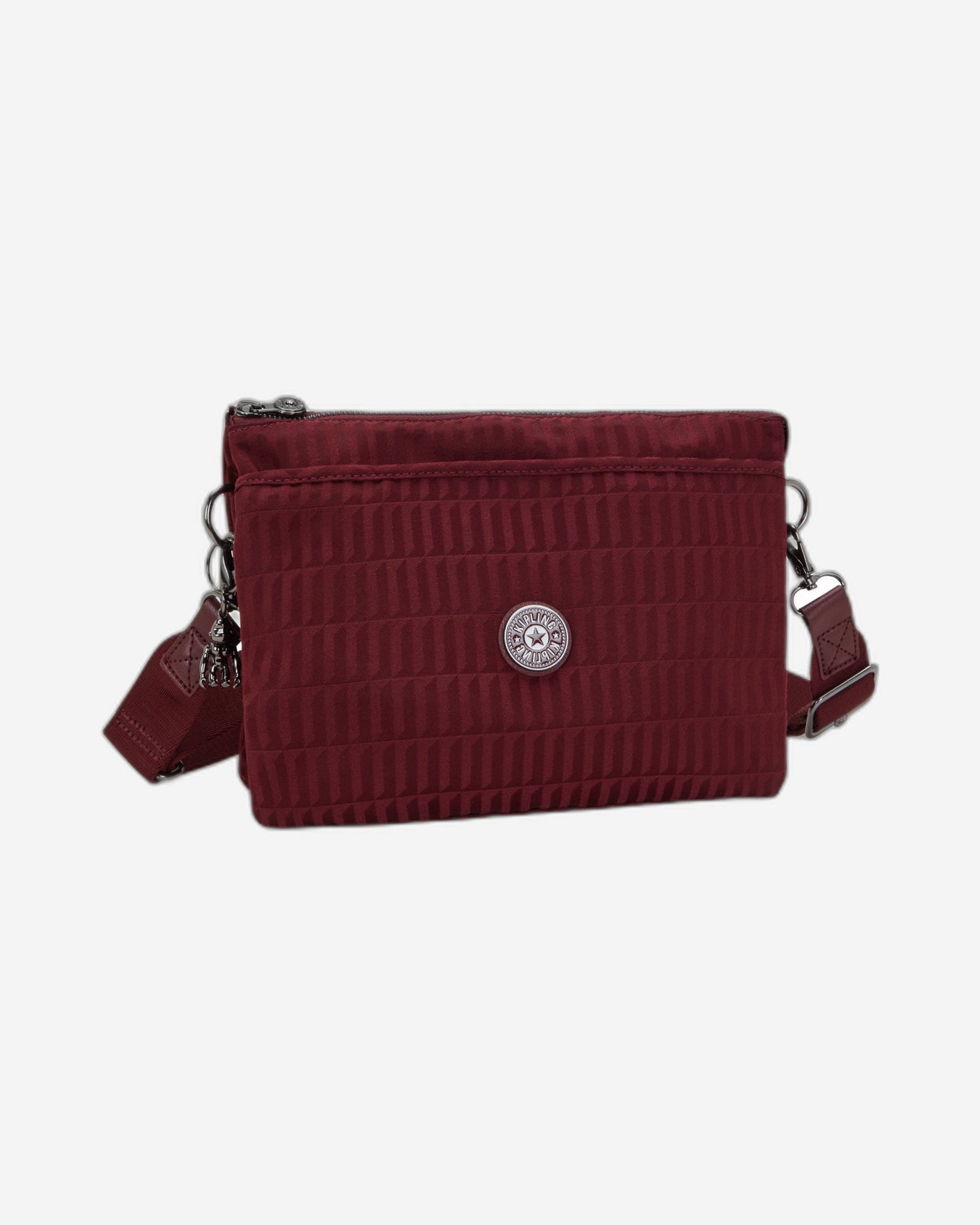 حقيبة Kipling Riri L Maroon Tile Jq متوسطة الحجم (مع حزام كتف قابل للإزالة) I5954-9HX