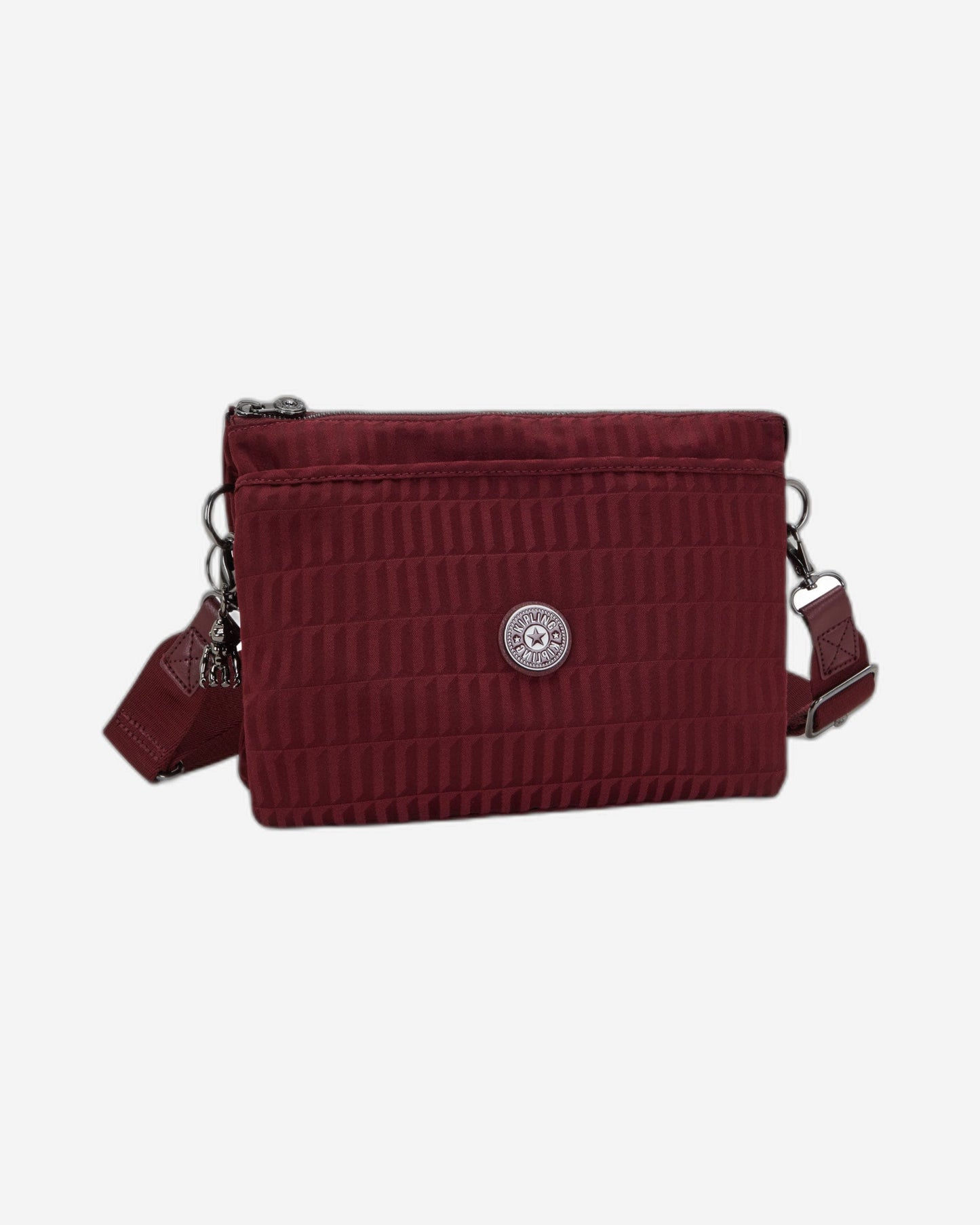 Kipling Riri L Maroon Tile Jq Medium Crossbody (مع حزام كتف قابل للإزالة) I5954-9HX