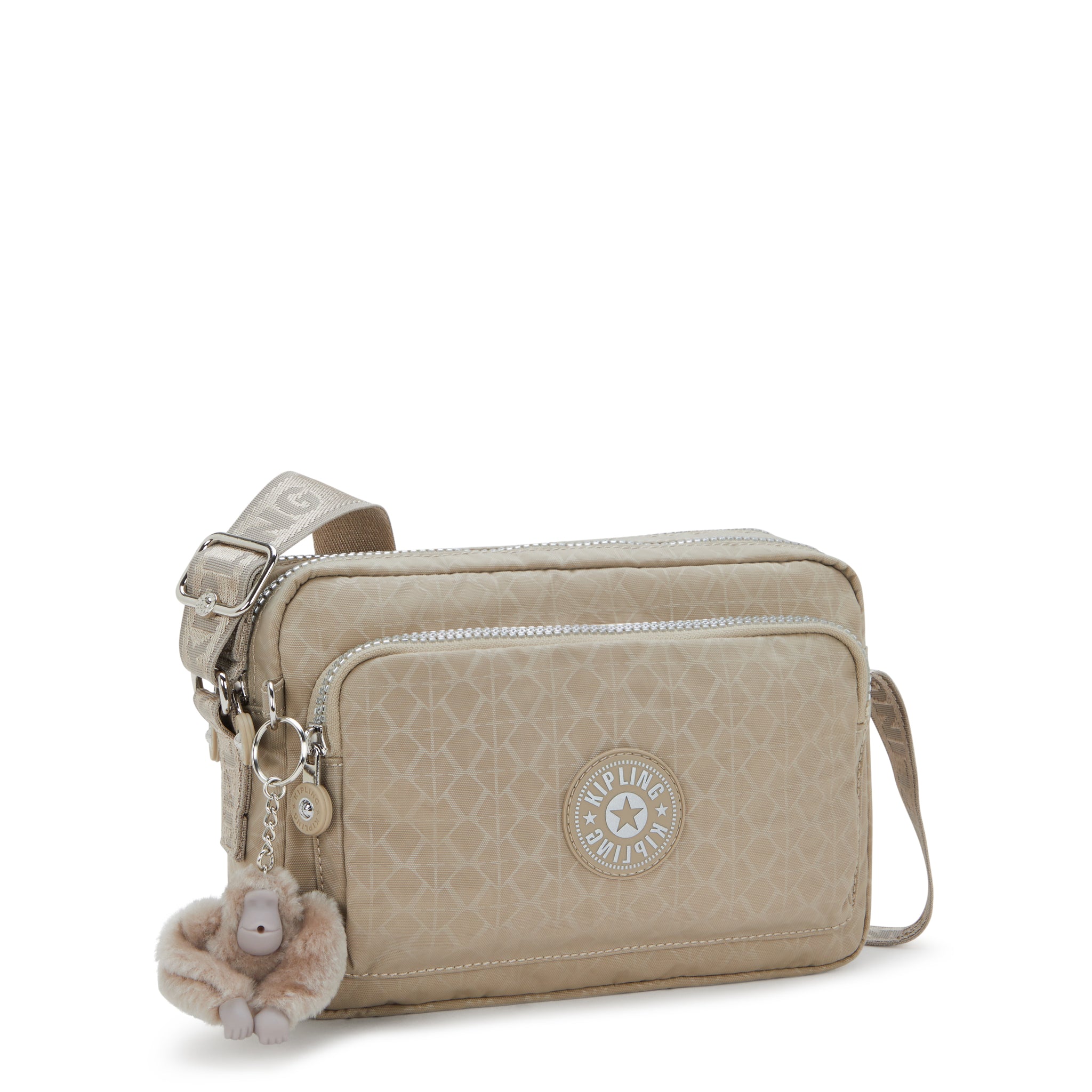 حقيبة كتف متوسطة الحجم Kipling Abanu M Zip Glorious Be Sil I5986-42N