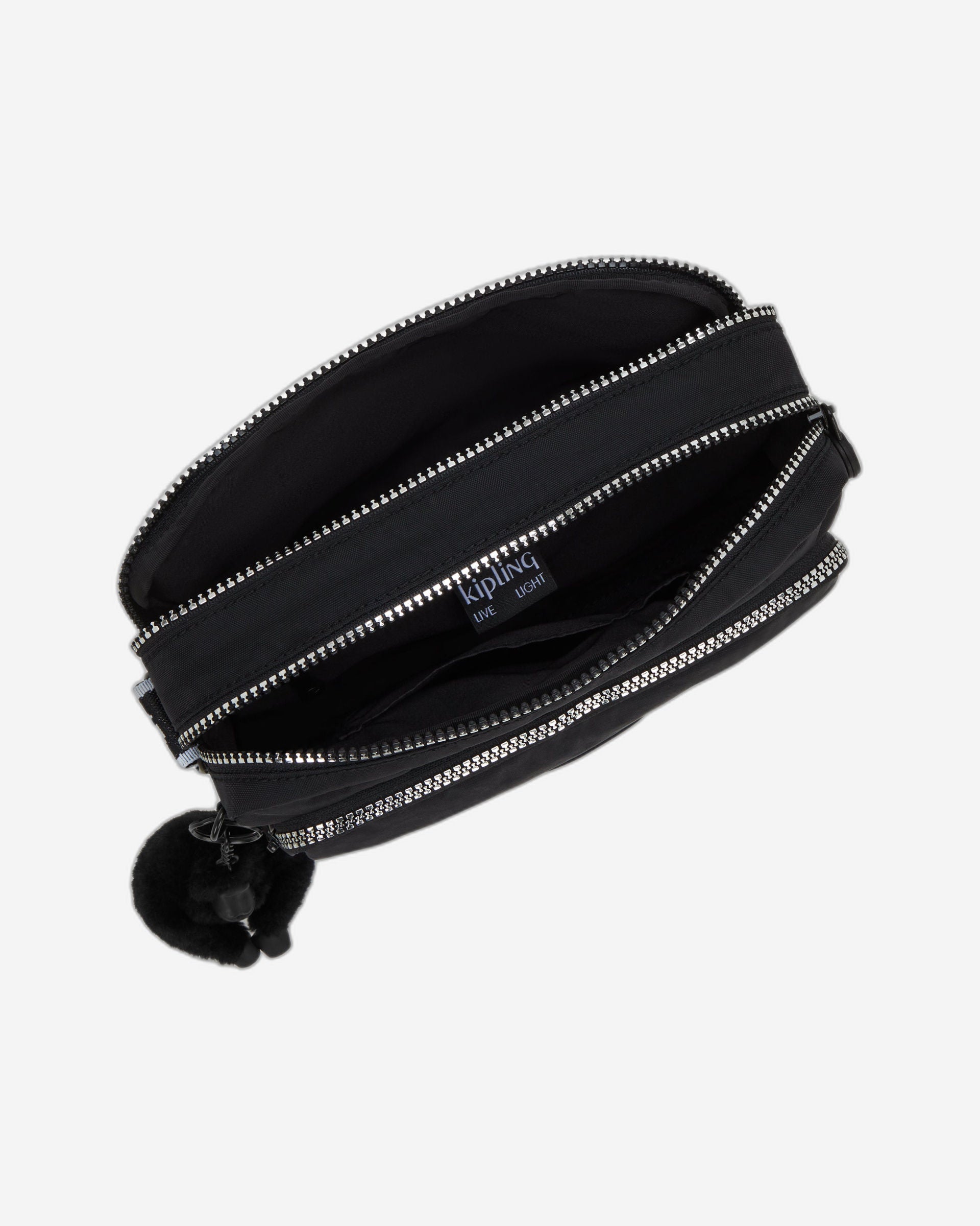 حقيبة كتف متوسطة الحجم فضية اللون من كيبلينج أبانو بسحاب I5986-9SB