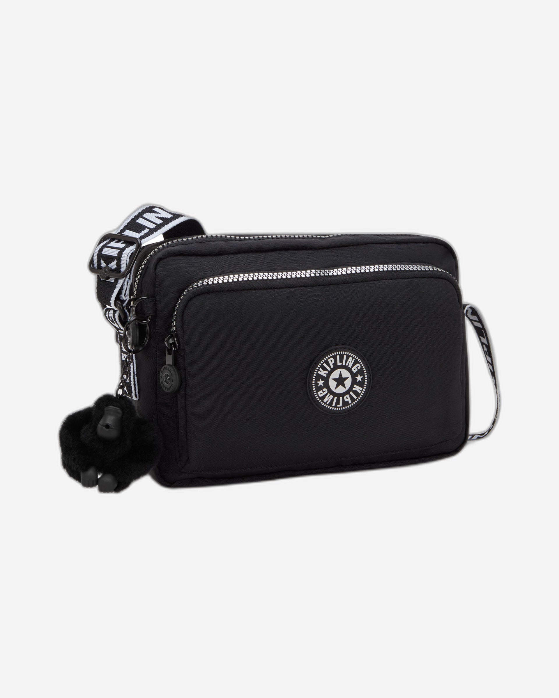 حقيبة كتف متوسطة الحجم فضية اللون من كيبلينج أبانو بسحاب I5986-9SB