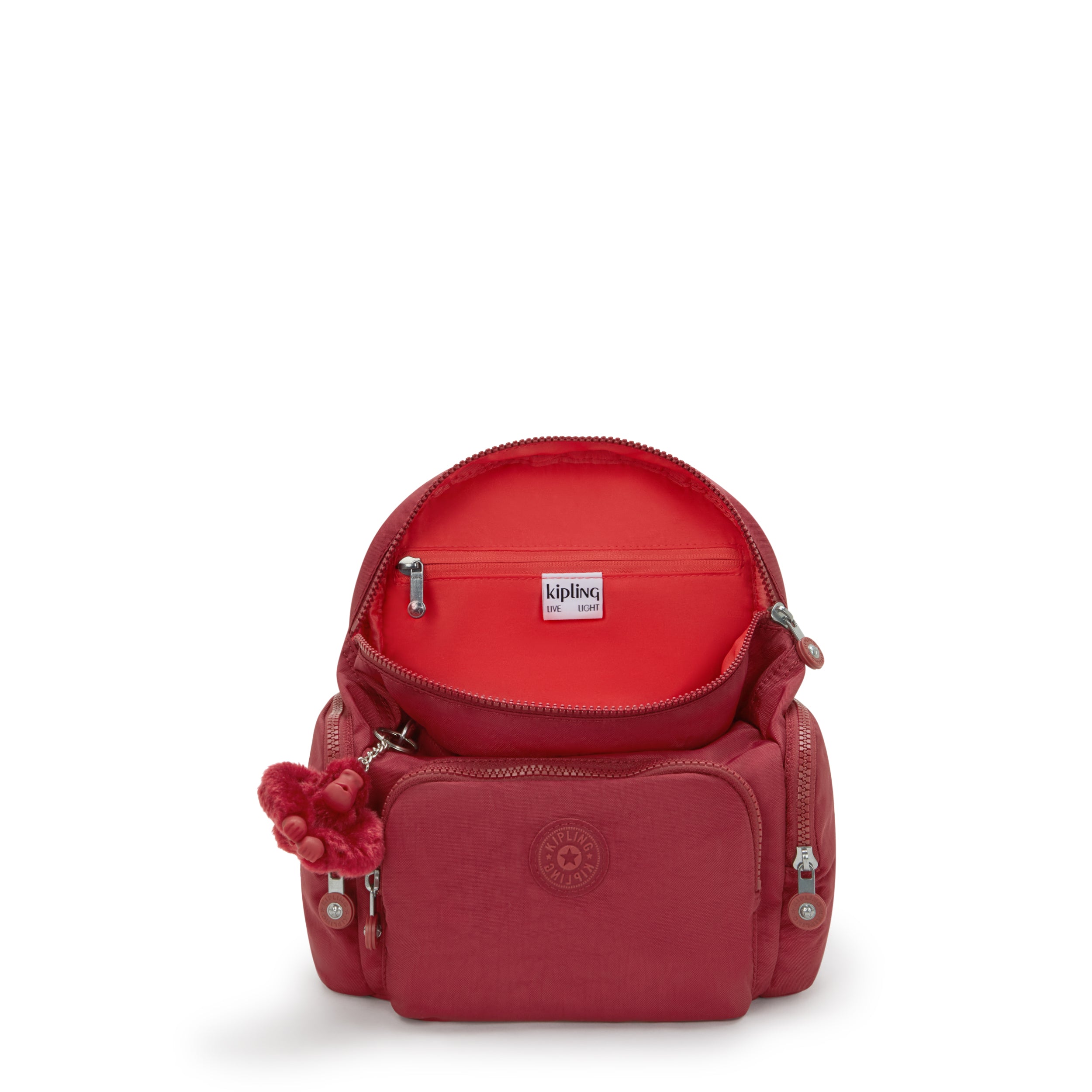 حقيبة ظهر Kipling City Zip Mini Funky Red صغيرة الحجم I6046-4SS