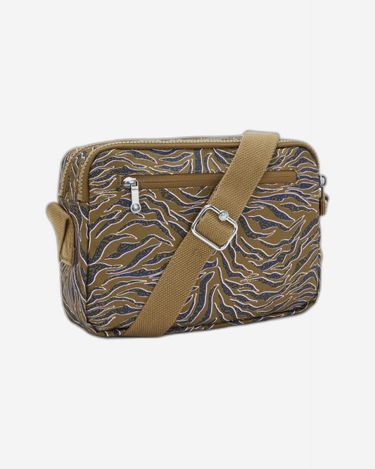 حقيبة كتف متوسطة الحجم من كيبلينج أبانو إم بنقشة أوراق البحر I6237-1PR