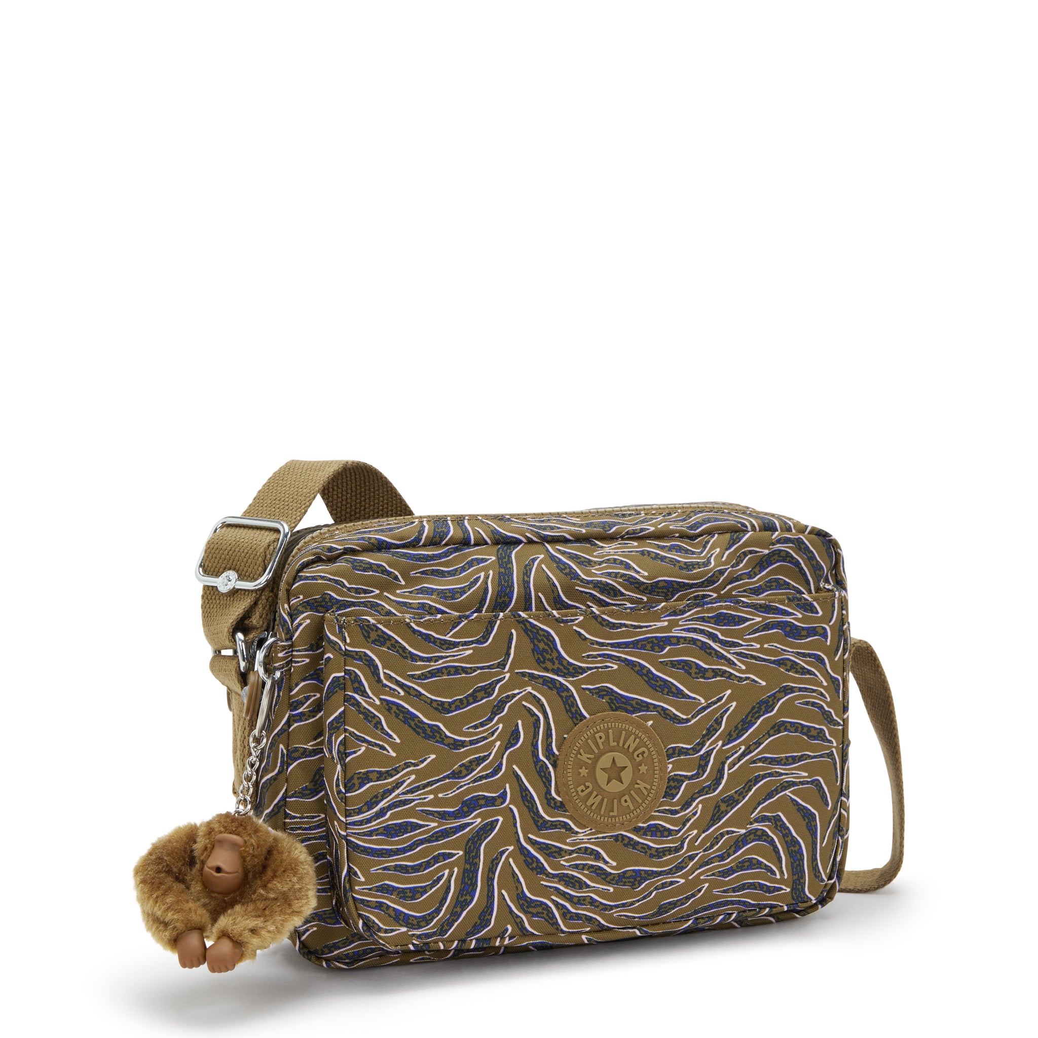 حقيبة كتف متوسطة الحجم من كيبلينج أبانو إم بنقشة أوراق البحر I6237-1PR