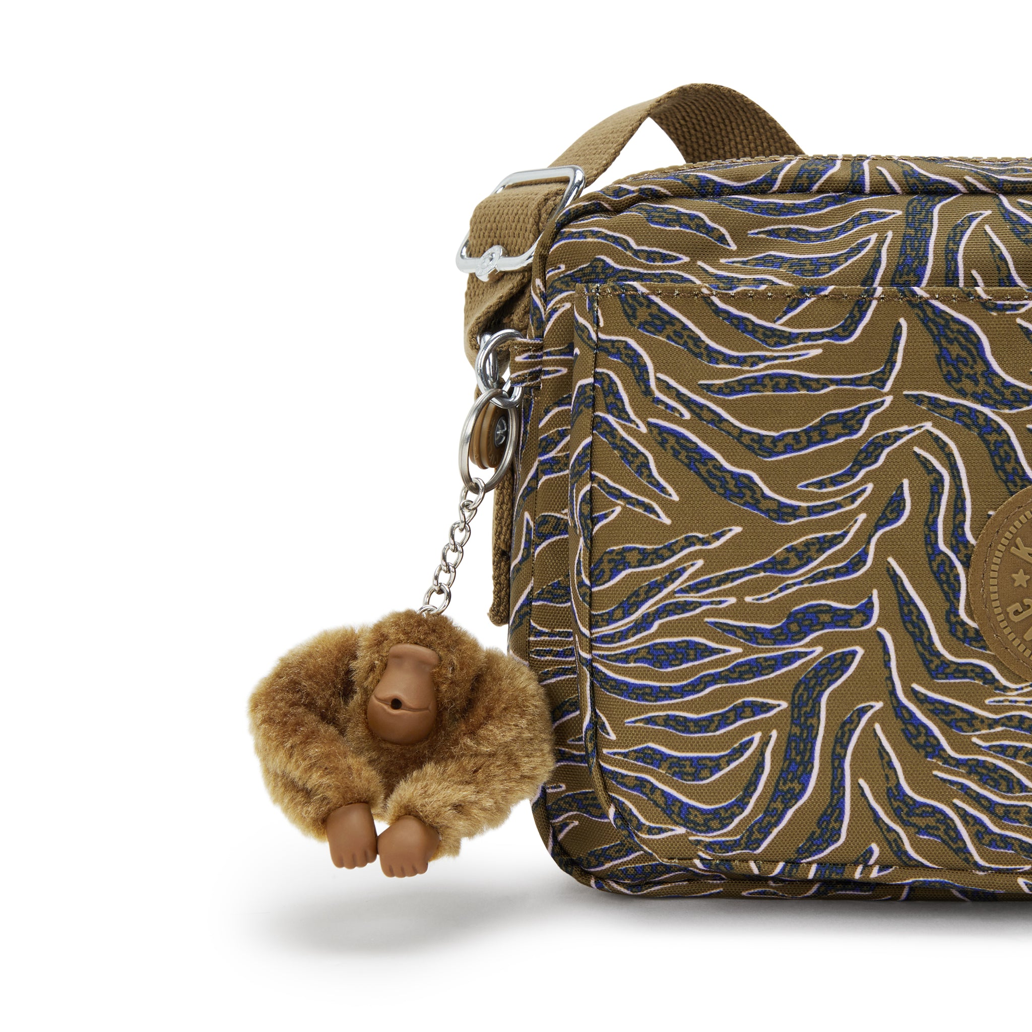 حقيبة كتف متوسطة الحجم من كيبلينج أبانو إم بنقشة أوراق البحر I6237-1PR