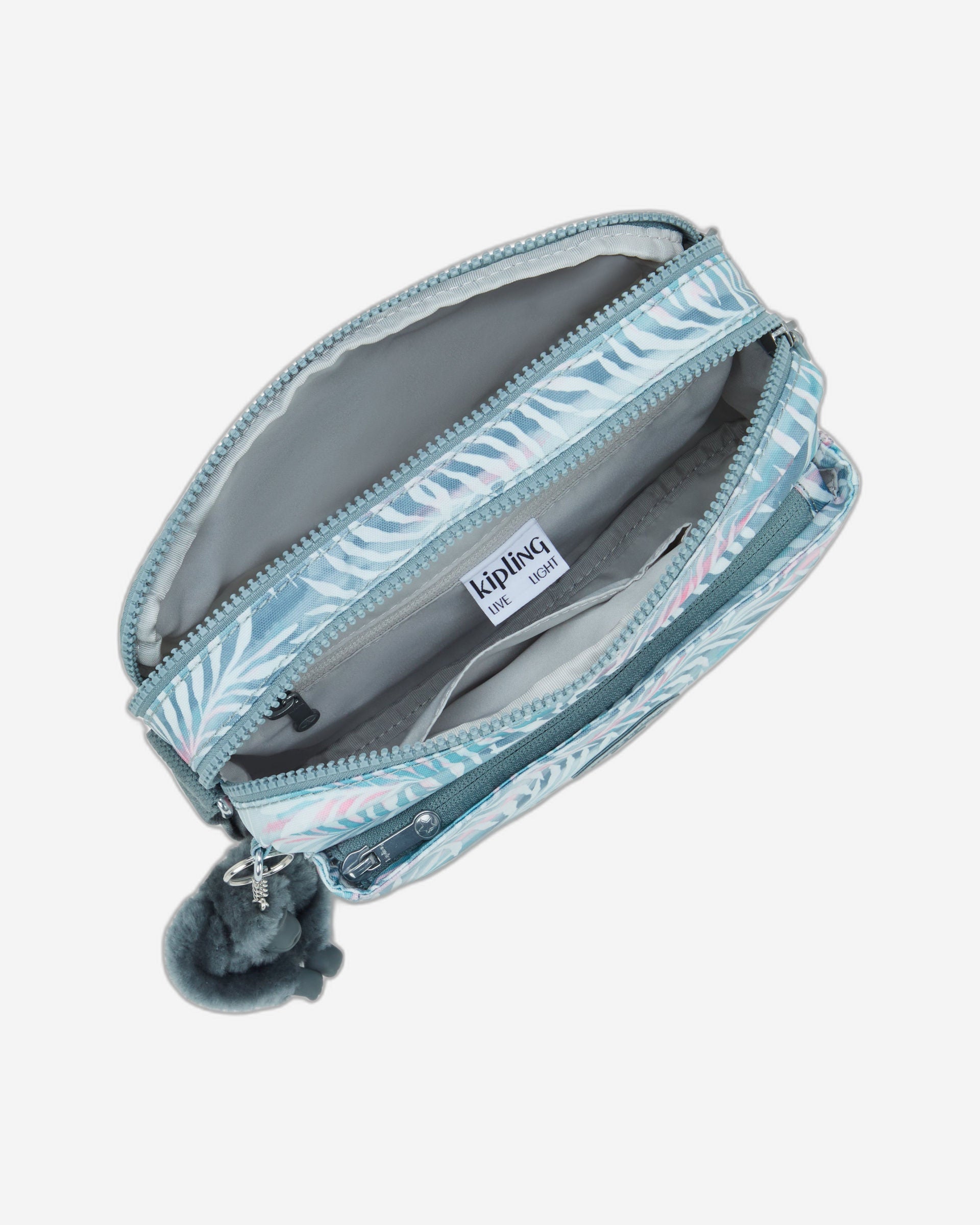 حقيبة كتف متوسطة الحجم من كيبلينج أبانو إم بنقشة أوراق النخيل I6237-3QN
