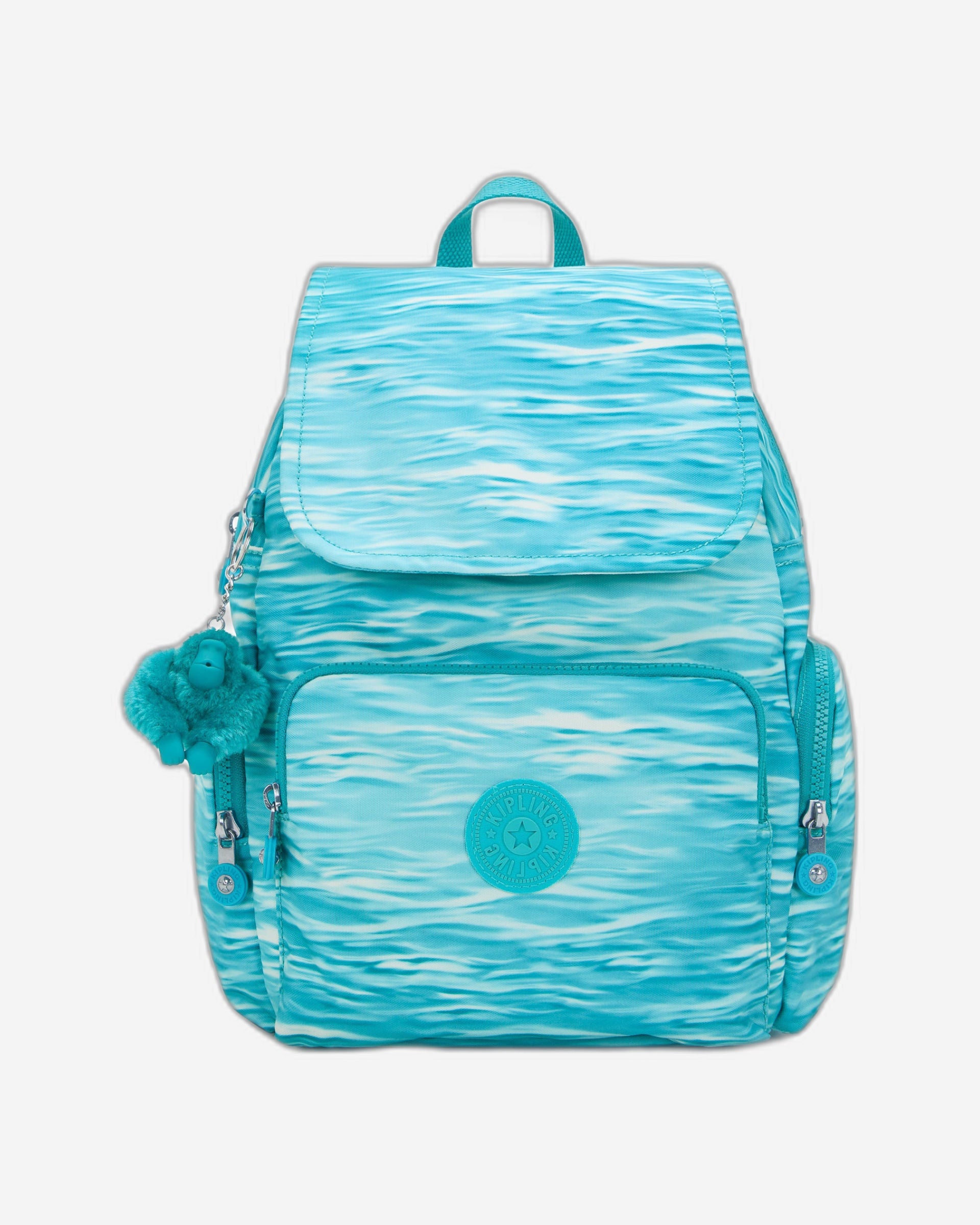 KIPLING-City Zip S-Small Backpack with Adjustable Straps-Aqua Pool-I6345-5MF