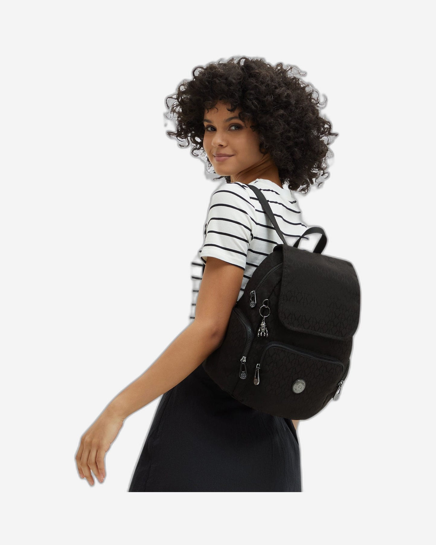 حقيبة ظهر صغيرة Kipling City Zip S Black Sign Jq I6749-Y12