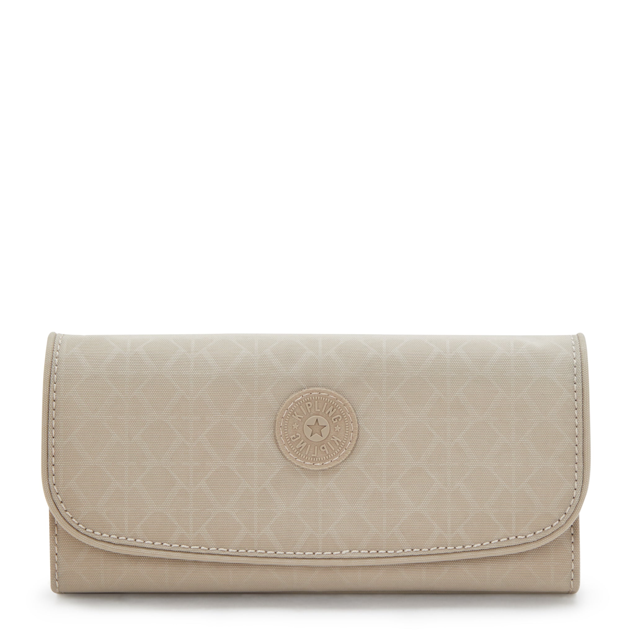 Kipling Money Land Signature Beige Embossed Large Wallet I7015-96A