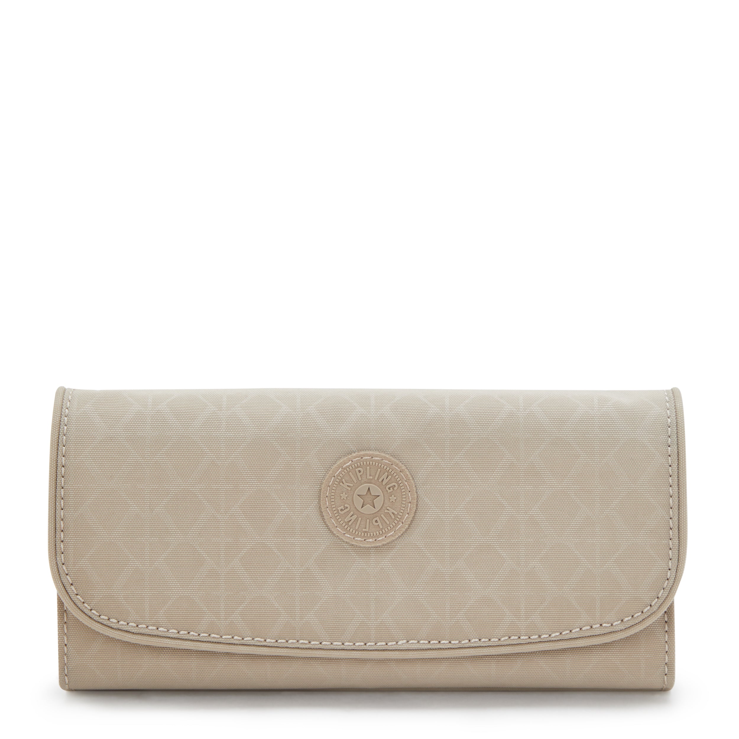 Kipling Money Land Signature Beige Embossed Large Wallet I7015-96A