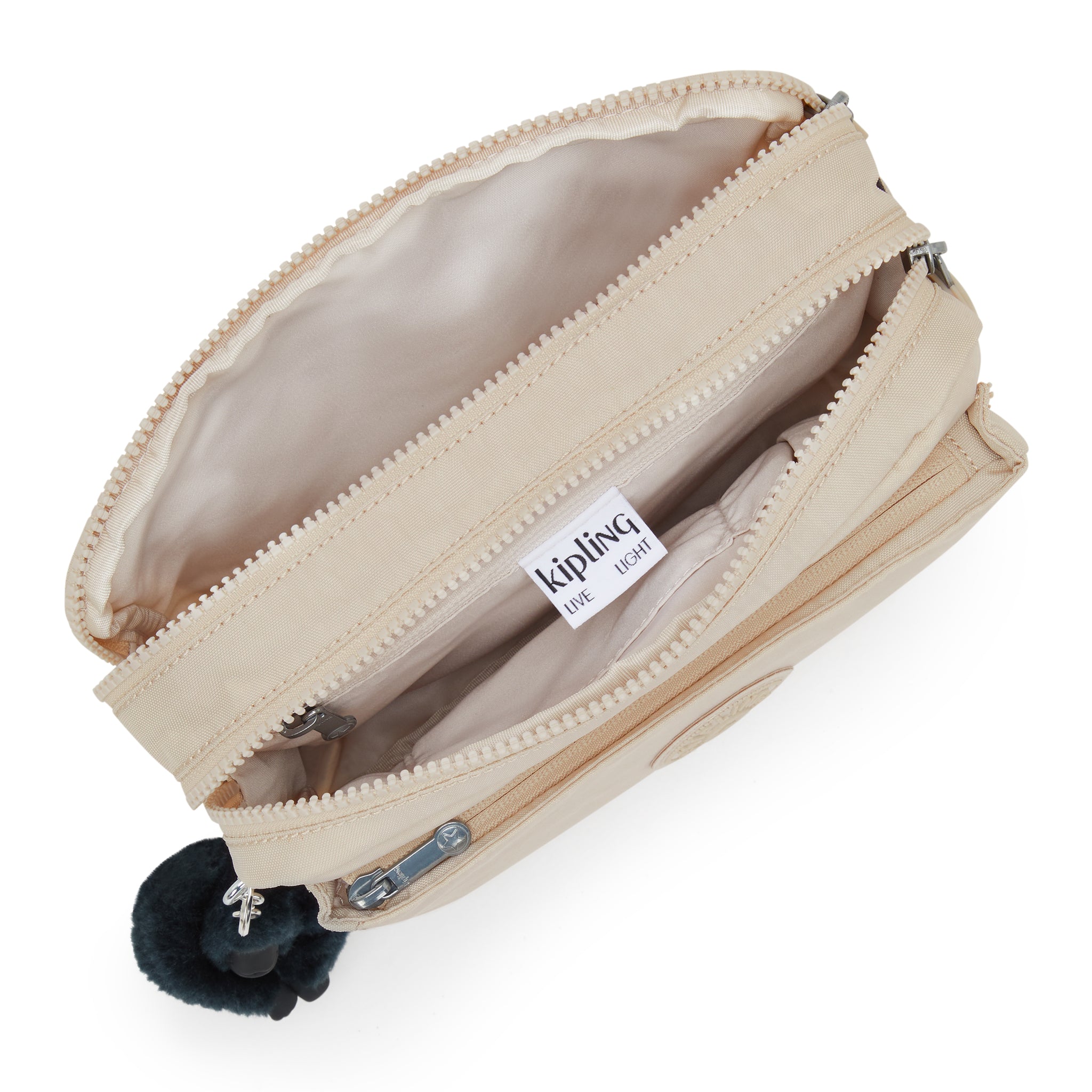 حقيبة كتف متوسطة الحجم من كيبلينج أبانو إم، لون بيج، I7076-26V