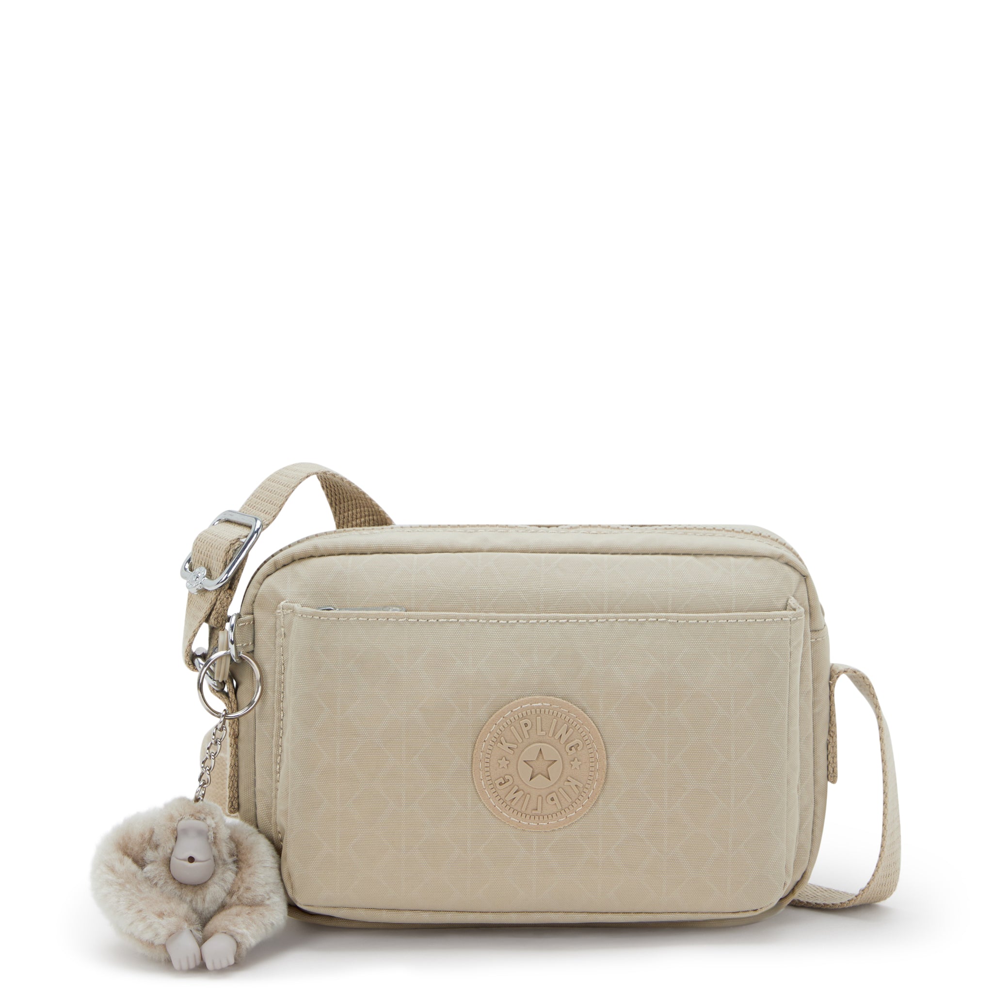 Kipling Abanu Signature Beige Embossed Small Crossbody Bag I7248-96A