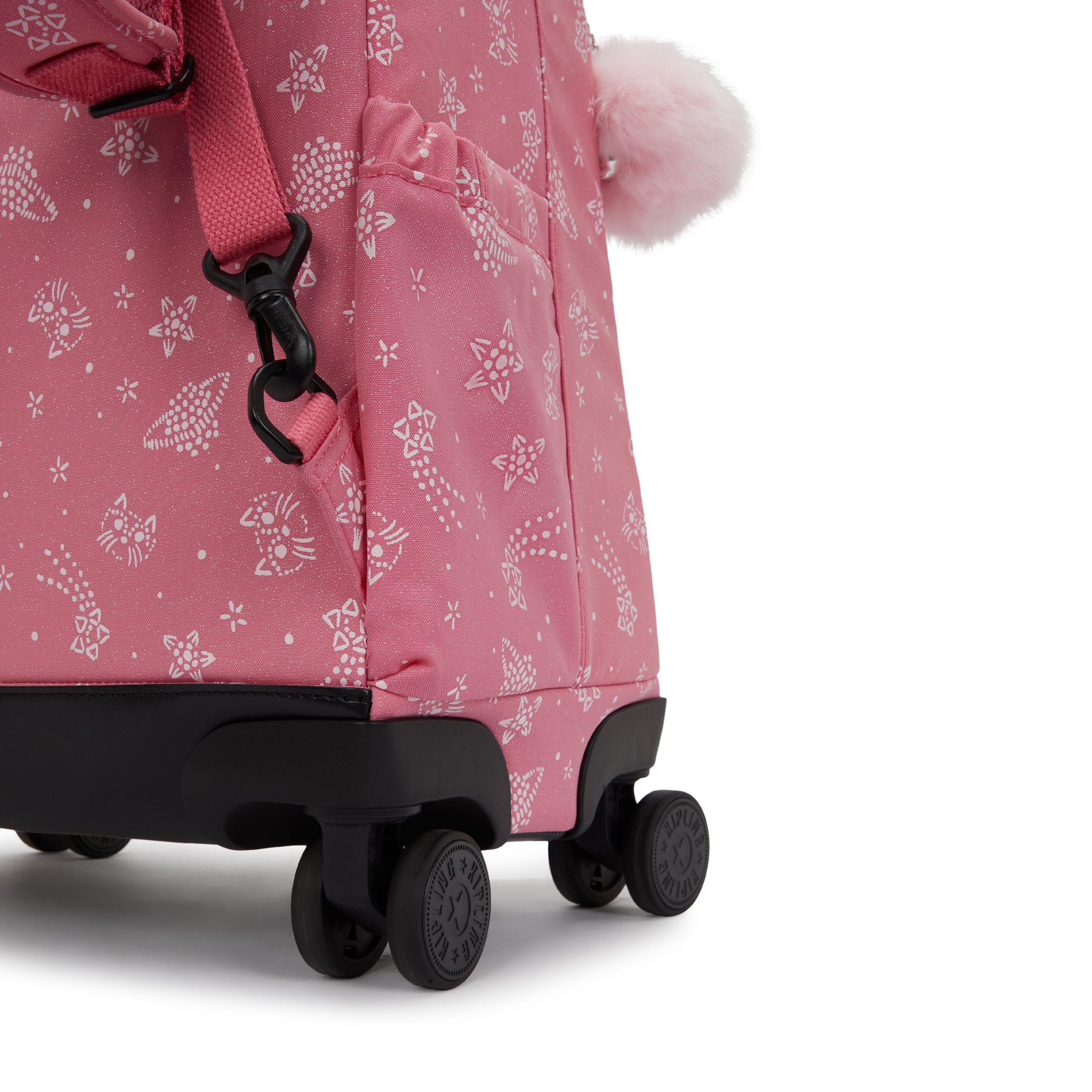 حقيبة ظهر كبيرة بعجلات من كيبلينج نيوزيلندا بتصميم قطط لامعة (مع جيب للكمبيوتر المحمول) I7267-5FR