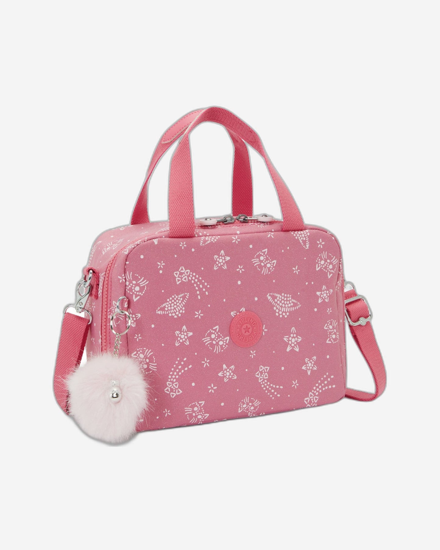 حقيبة غداء كبيرة مزينة بقطط لامعة من Kipling Miyo (مع غطاء ترولي) I7363-5FR