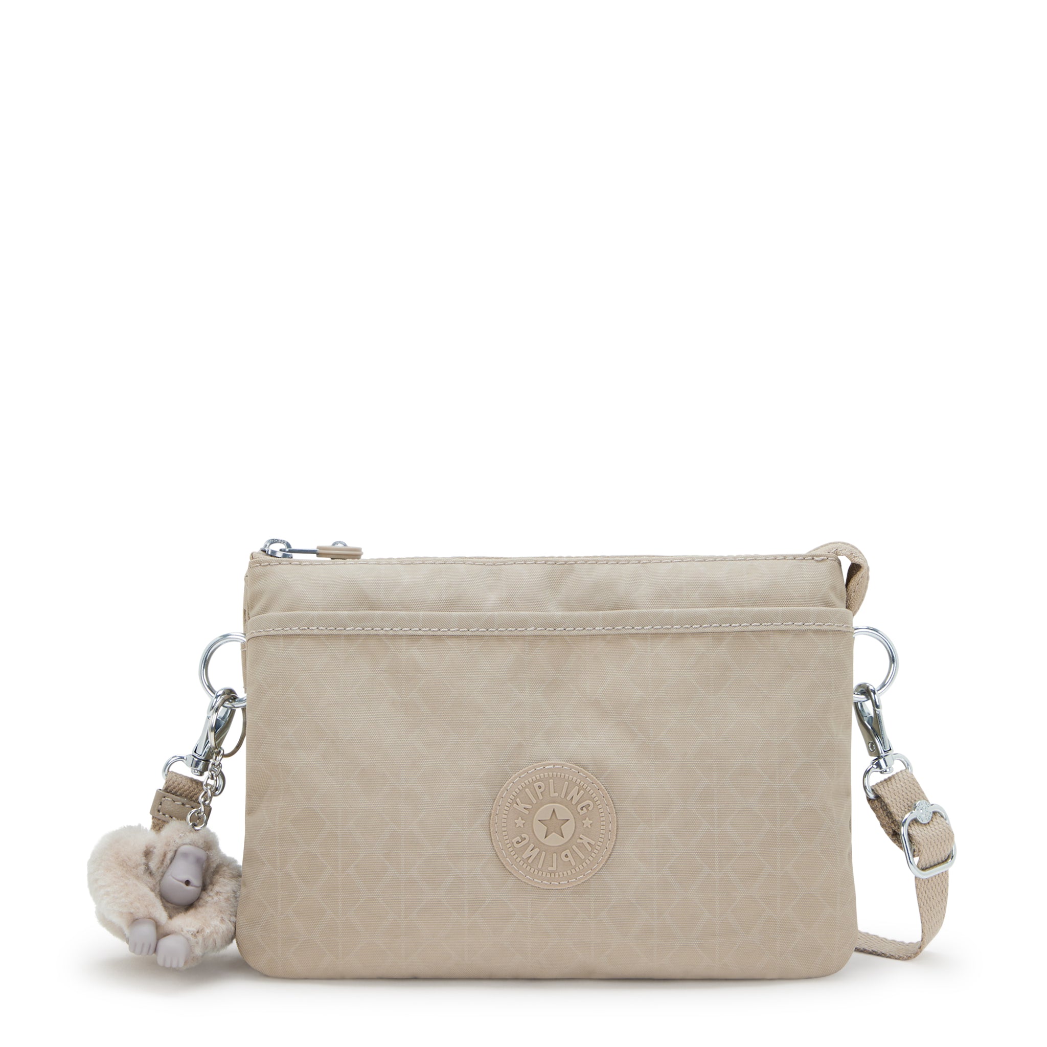 Kipling Riri Signature Beige Embossed Small Crossbody Bag I7502-96A