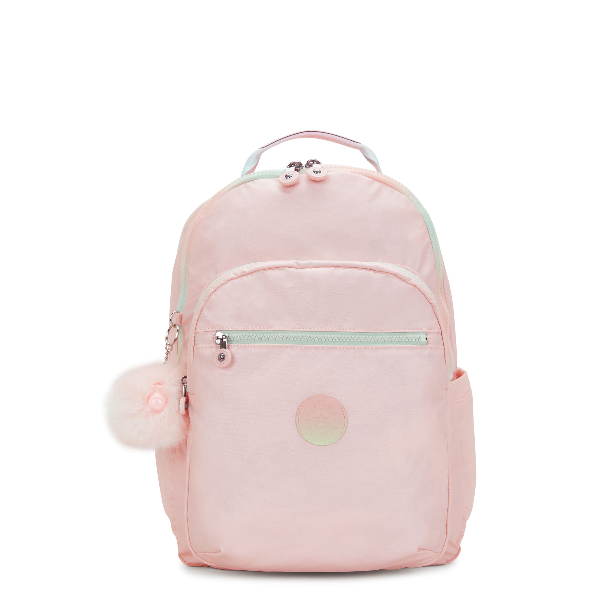 KIPLING-Seoul College-Large Backpack with Separate Laptop Compartment-Blush Metallic-I7547-E7L