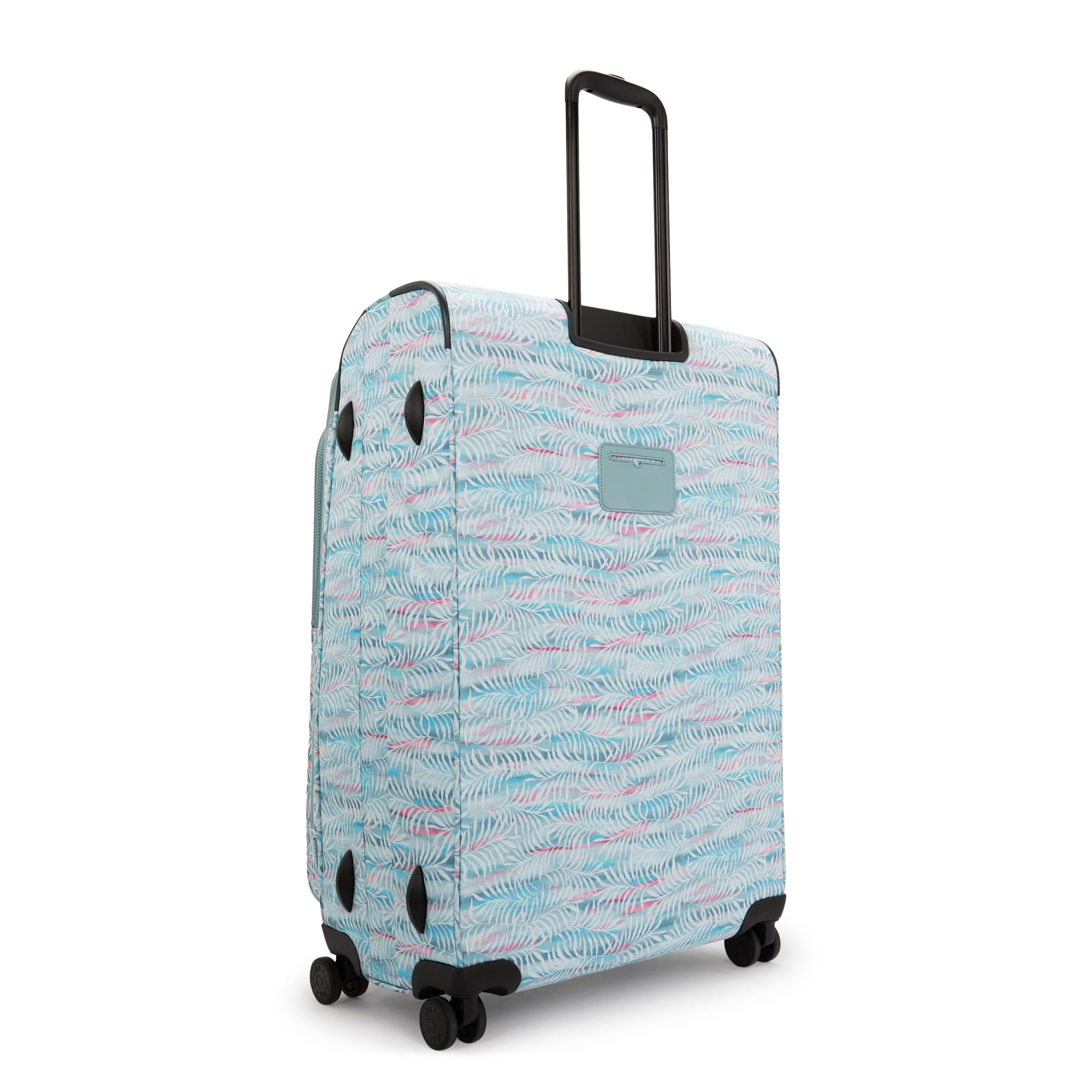 حقيبة سفر Kipling New Youri Spin L كبيرة قابلة للتمدد بعجلات I7640-3QN بنقشة أوراق النخيل