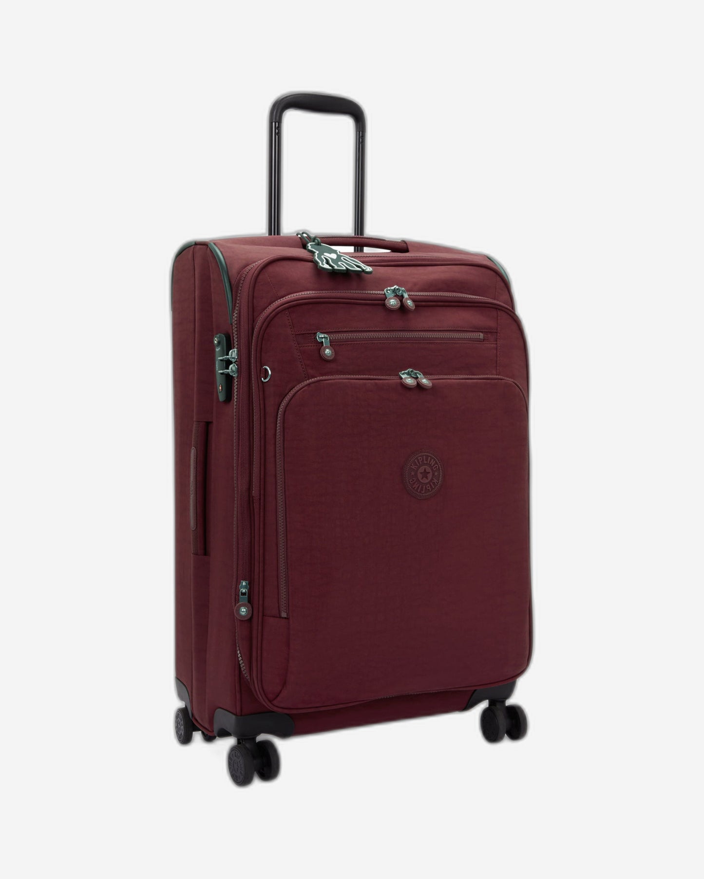 حقيبة سفر Kipling New Youri Spin M Lounge Wine متوسطة الحجم قابلة للتمدد بعجلات I7706-5FW