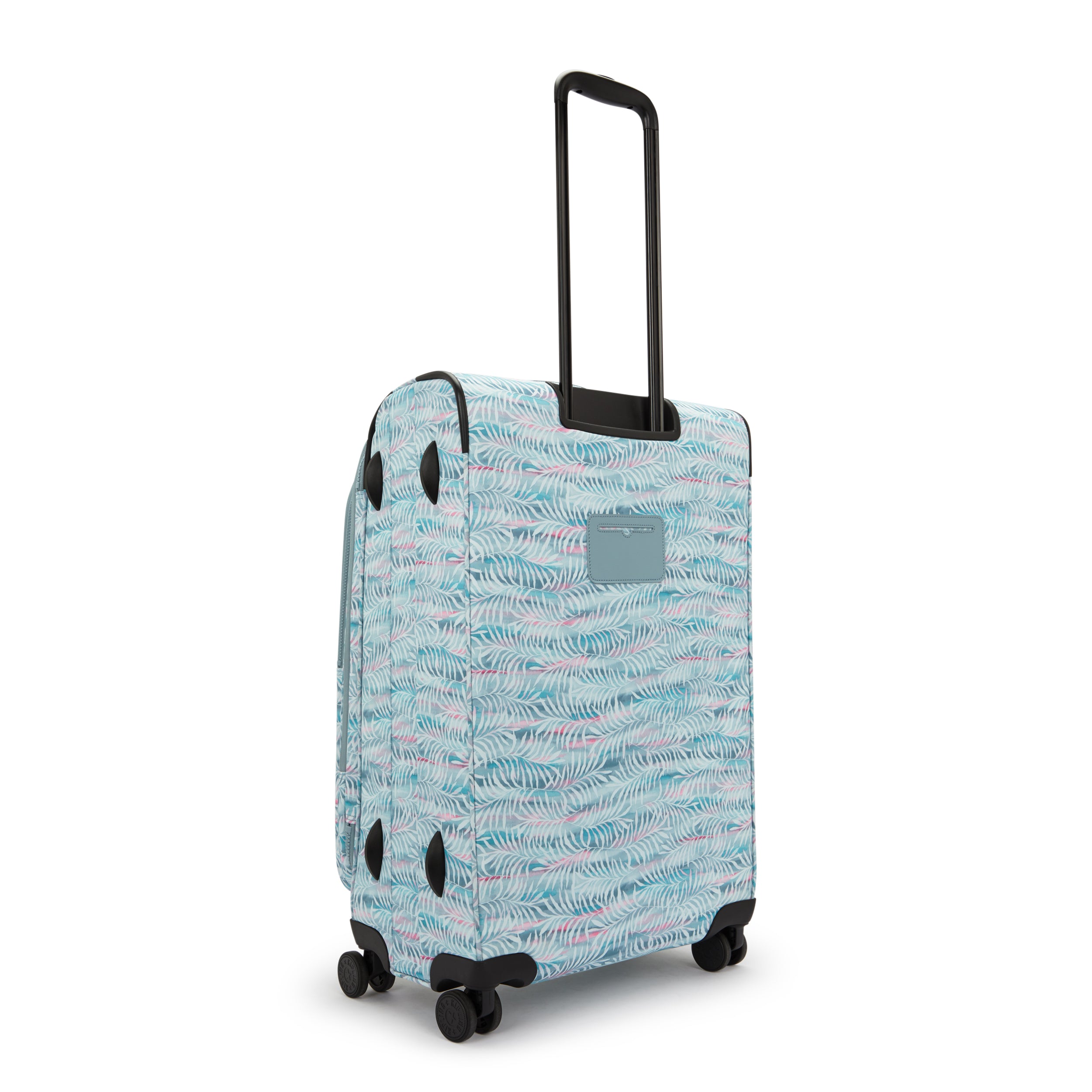 حقيبة سفر Kipling New Youri Spin M متوسطة الحجم قابلة للتمدد بعجلات I7788-3QN بنقشة أوراق النخيل
