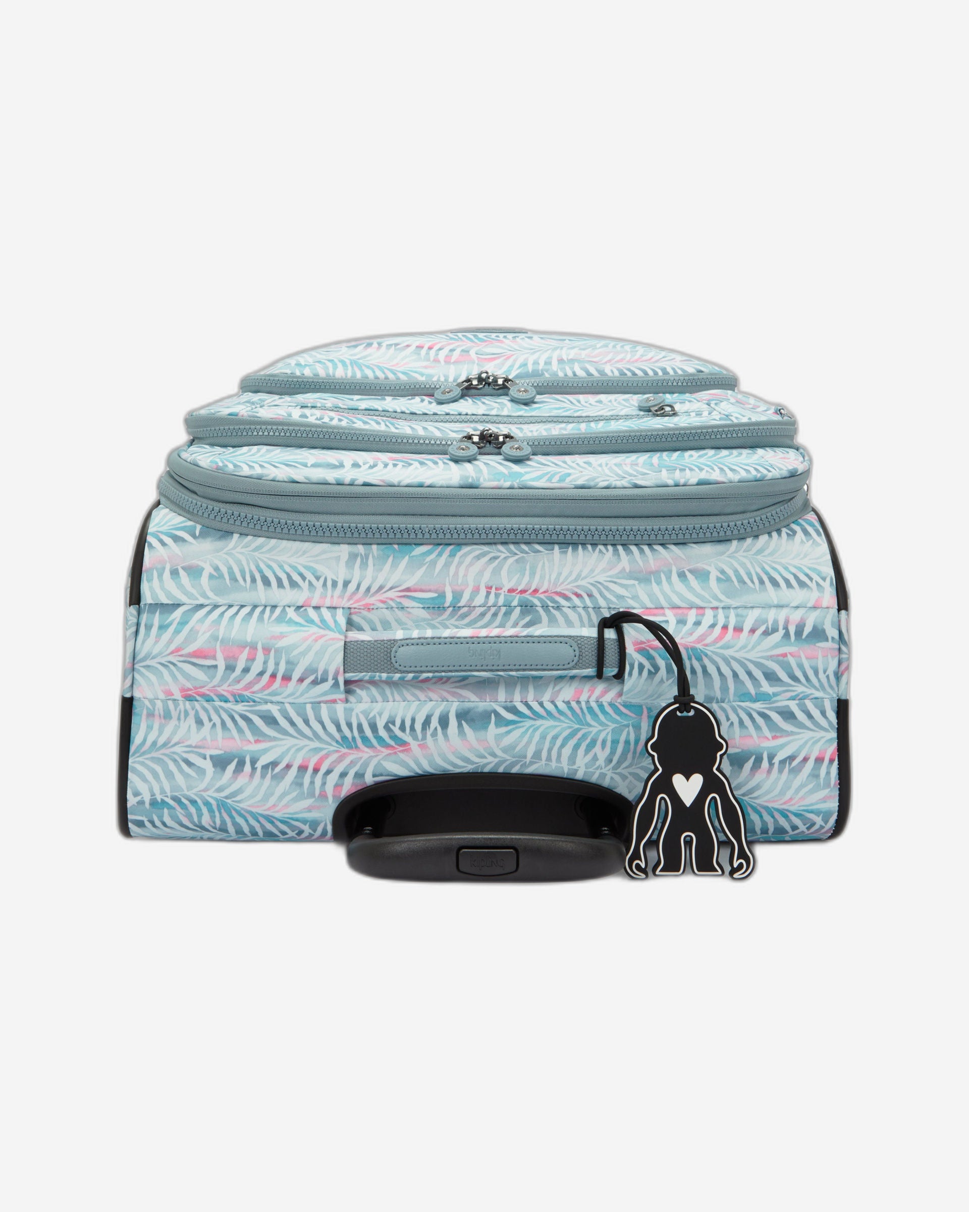 حقيبة سفر Kipling New Youri Spin M متوسطة الحجم قابلة للتمدد بعجلات I7788-3QN بنقشة أوراق النخيل