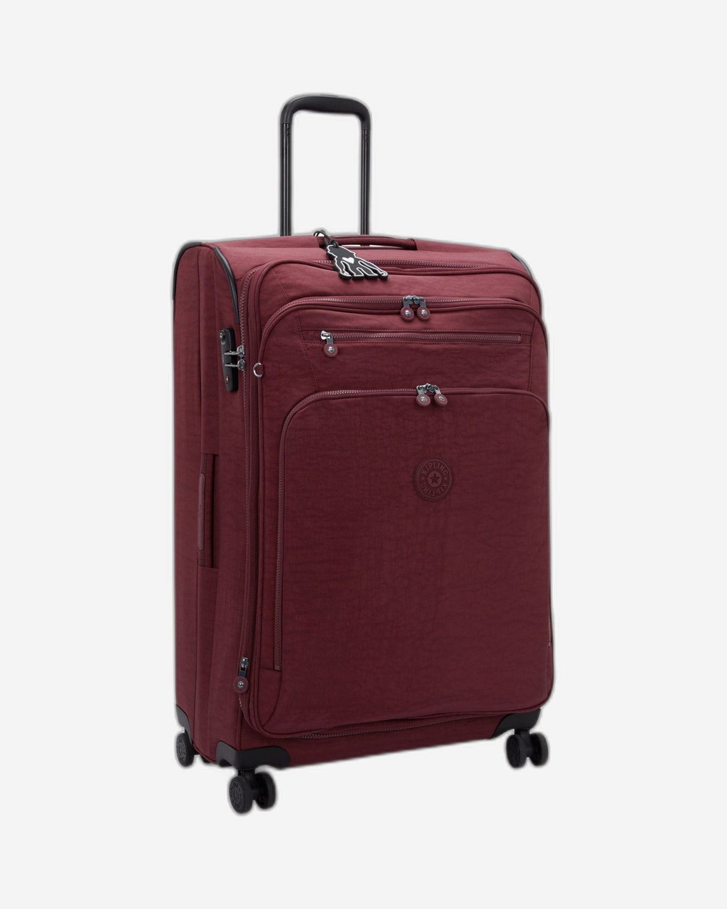 حقيبة سفر بعجلات قابلة للتوسيع من Kipling New Youri Spin L Lounge Wine مقاس كبير I7930-5FW