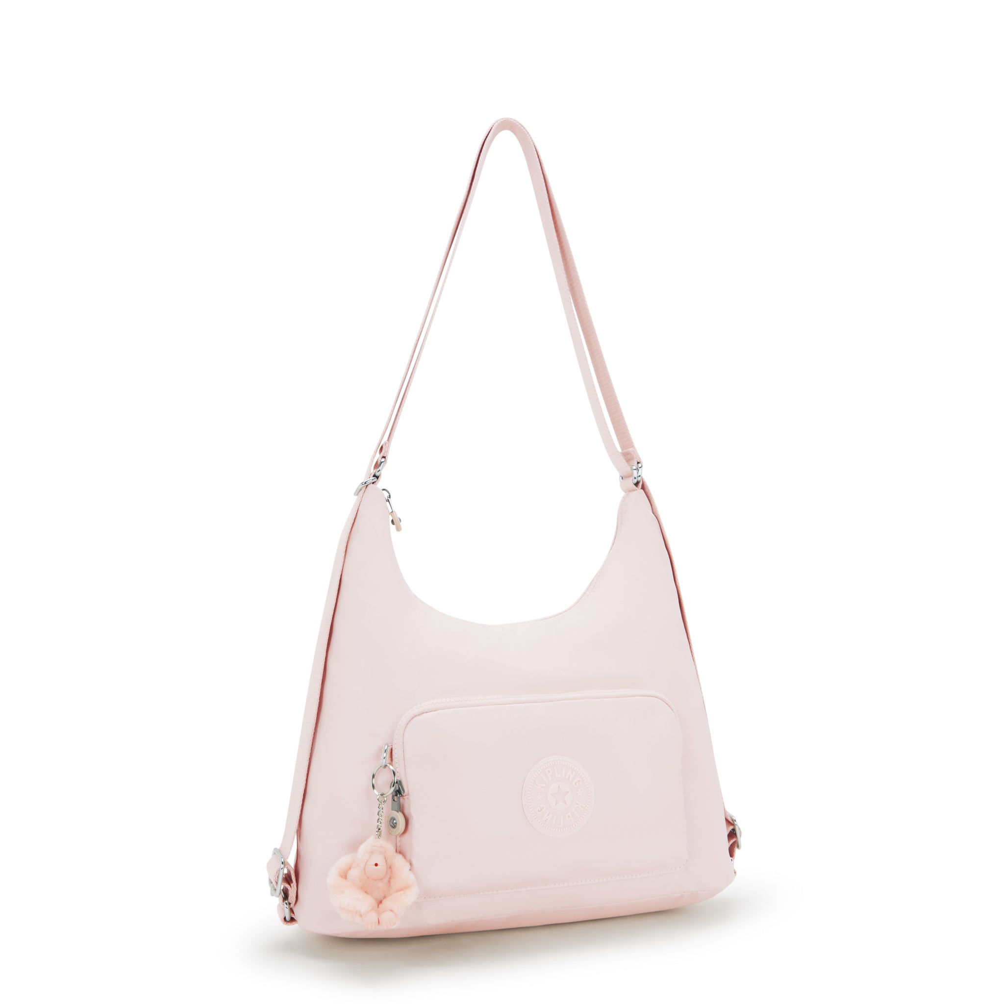 حقيبة كتف كيبلينج ينا بينك شاين متوسطة الحجم I8014-3DZ