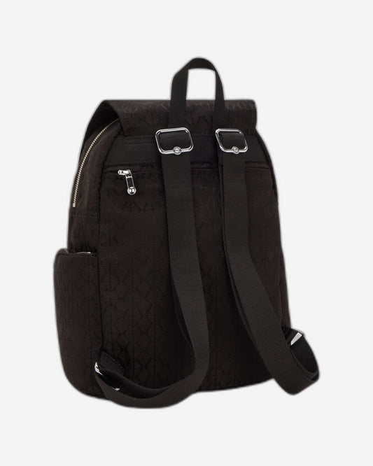 حقيبة ظهر Kipling City Zip S Noir Sign Jq صغيرة I8029-4NW