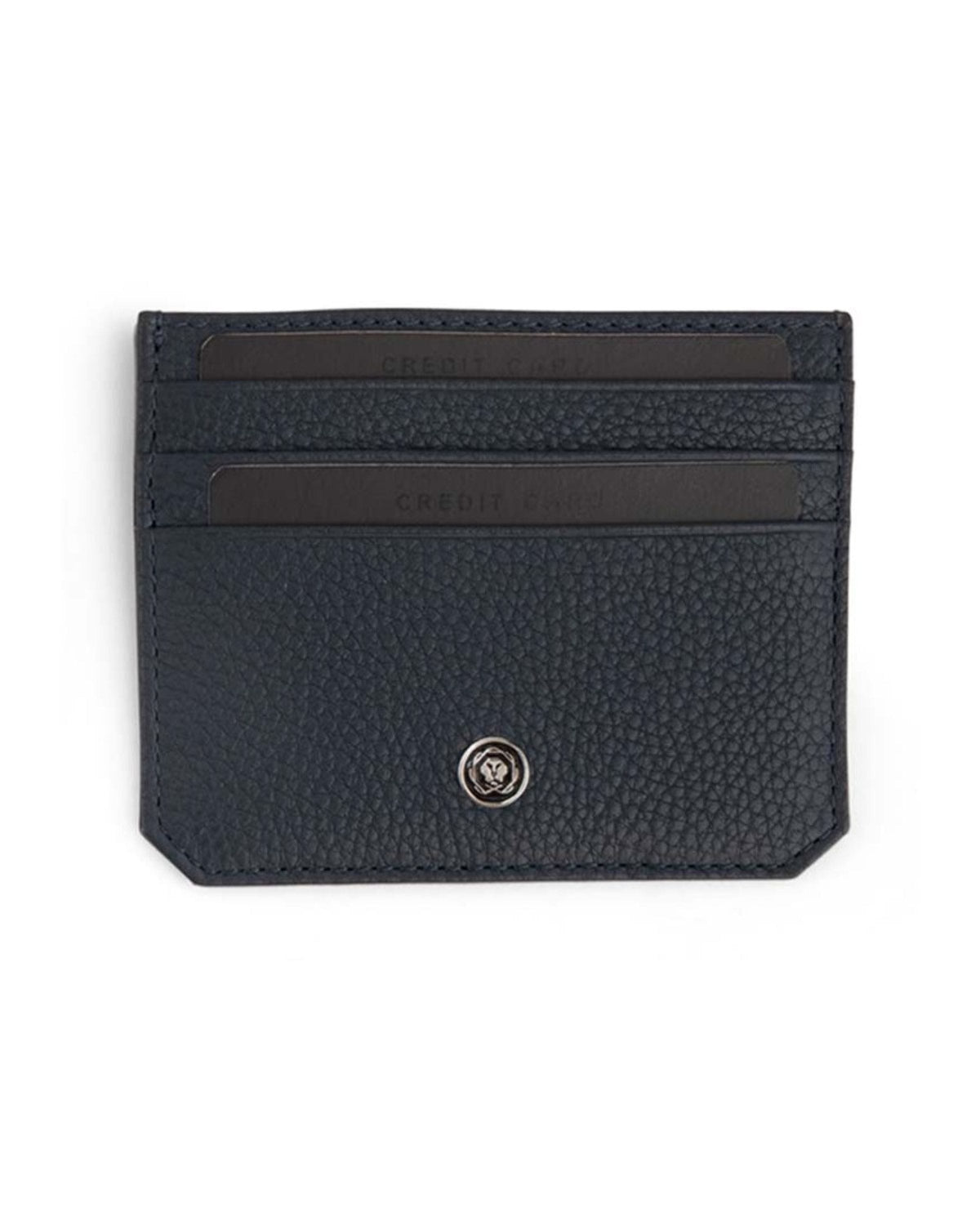 Cross Pebble Leather 6Cc Cardholder Navy Blue