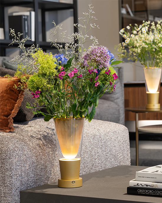 Zafferano Soffio Lamp Gold Clear Sandblasted