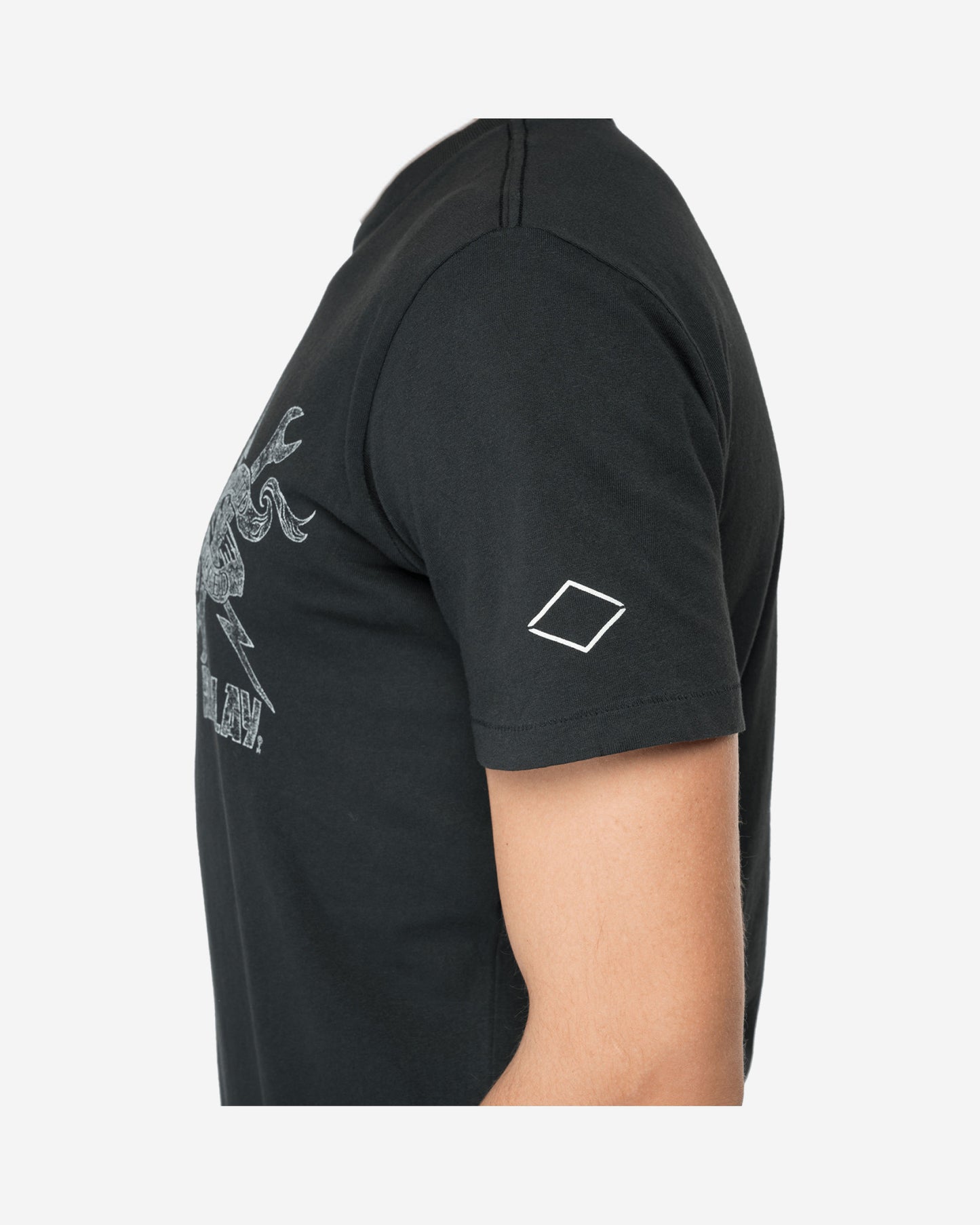 تي شيرت جيرسي بياقة دائرية مع طباعة Replay