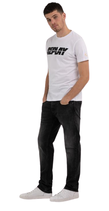 تي شيرت جيرسي مطبوع عليه حروف