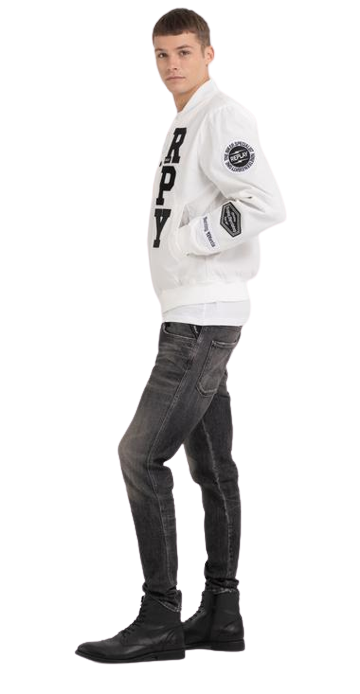 جاكيت بومبر بسحاب كامل مع زخارف