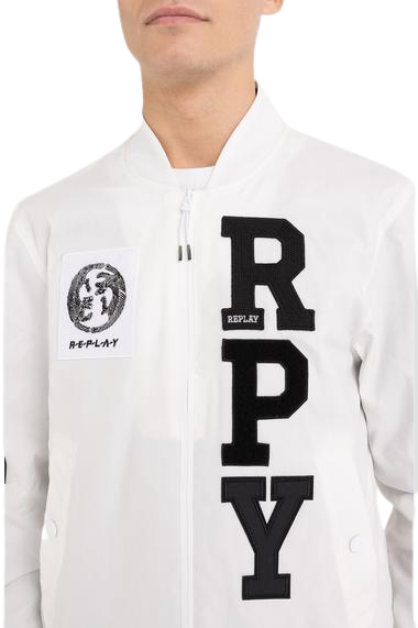 جاكيت بومبر بسحاب كامل مع زخارف