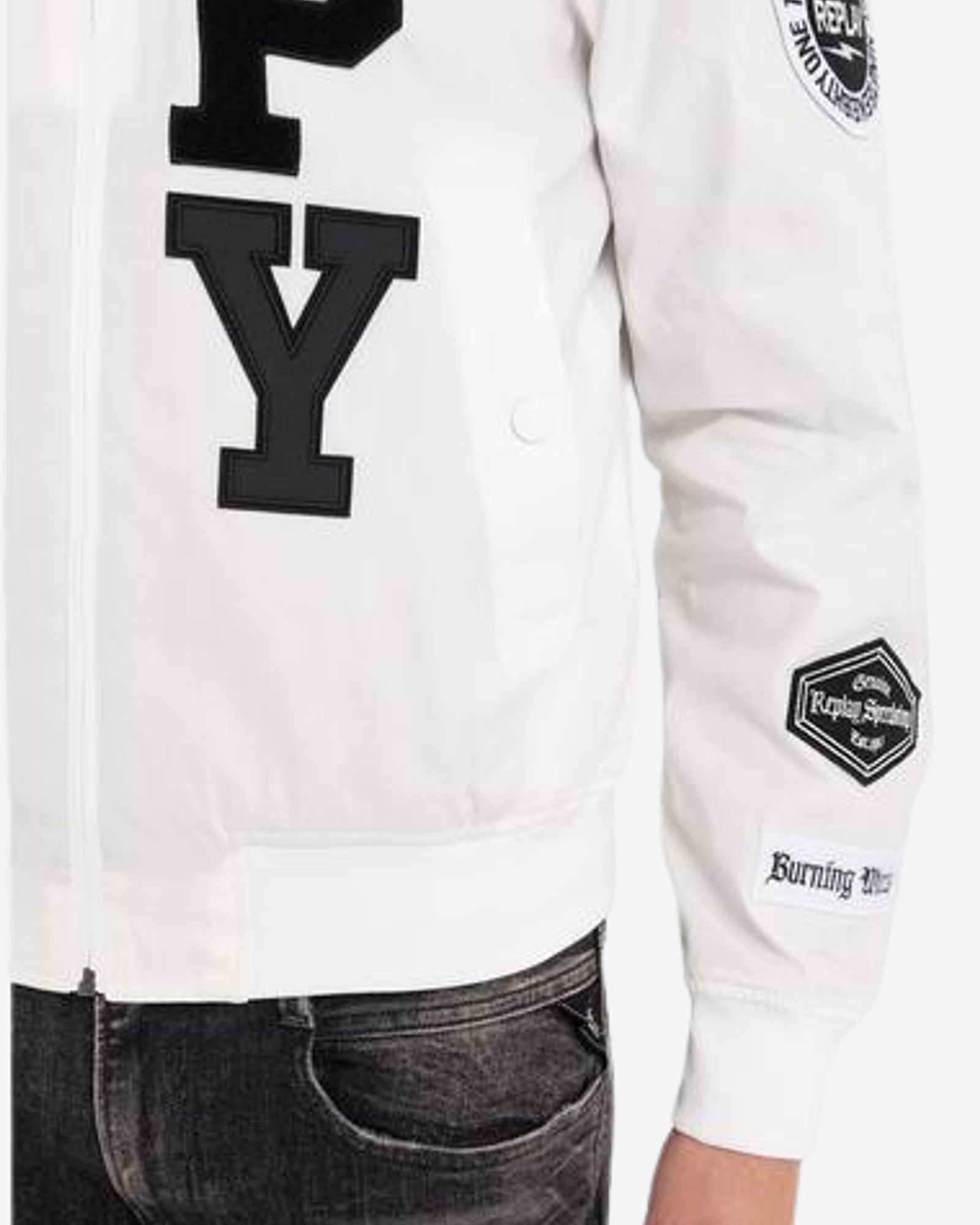 جاكيت بومبر بسحاب كامل مع زخارف