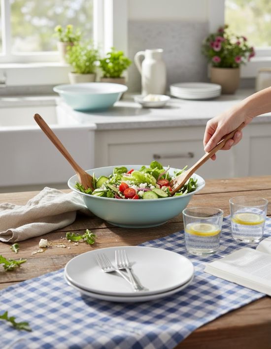 Maison Pastel Salad Bowl Green