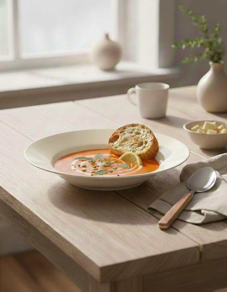 طبق شوربة ميزون باستيل عاجي