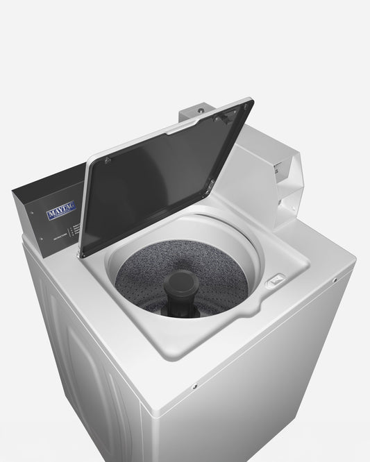 غسالة تحميل علوي تجارية من Maytag مزودة بمدخل عملات معدنية للخدمة الشاقة