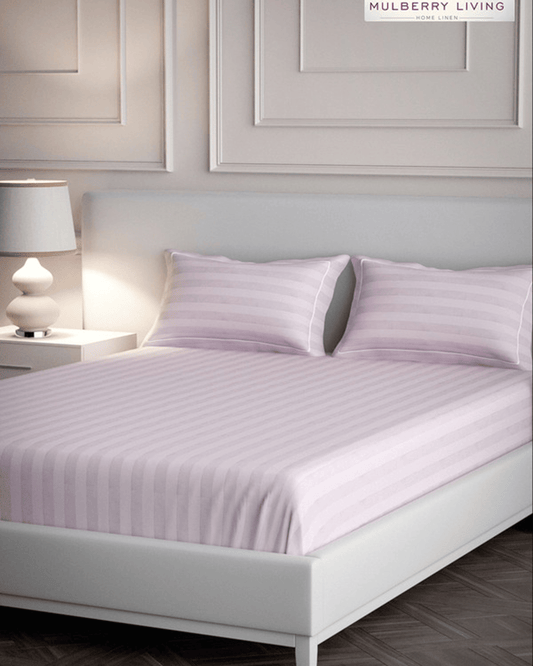 Mulberry Living قطن كوين مسطح 300TC خطوط إيليزيان ورد كاميو