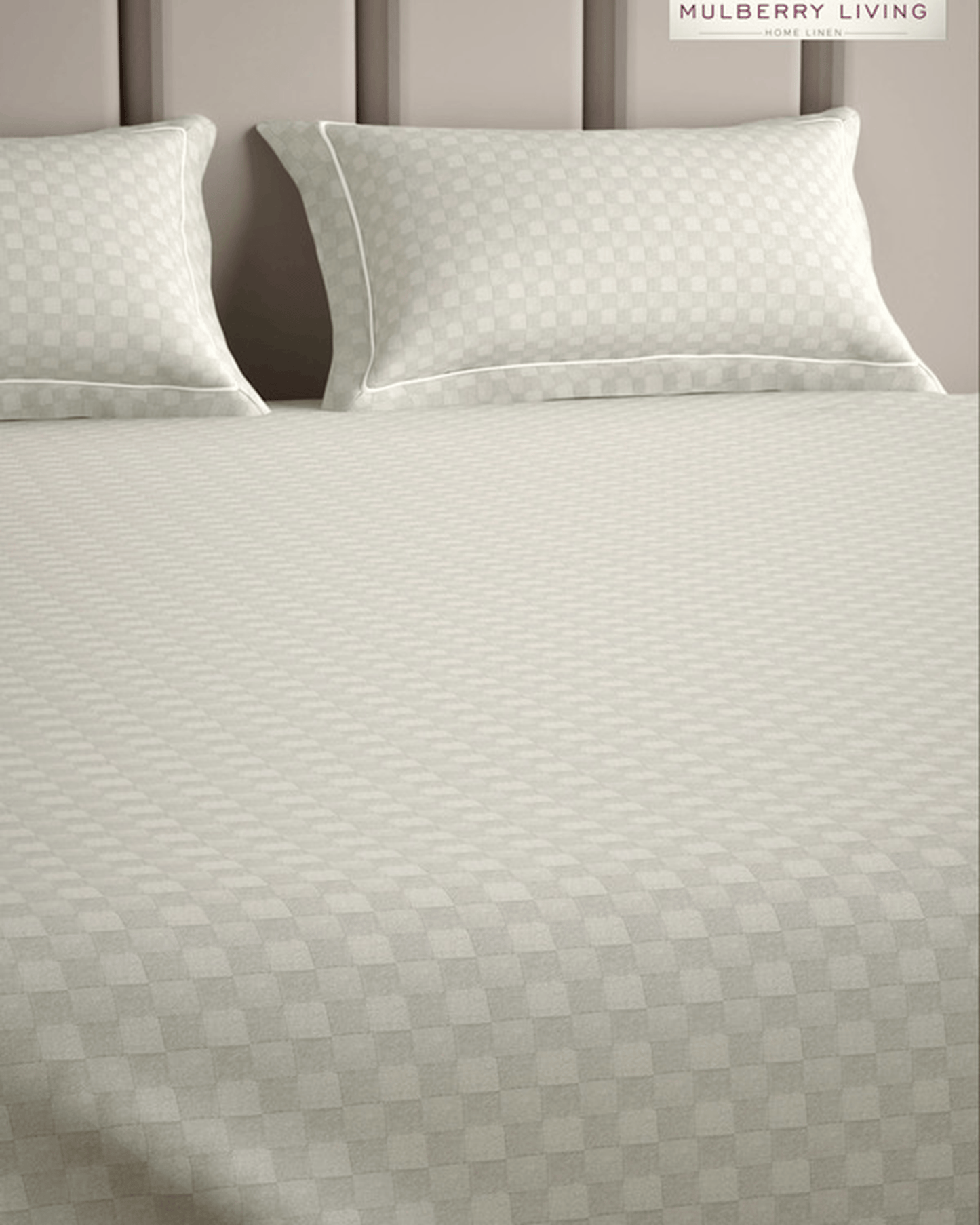 أغطية وسائد قطنية من Mulberry Living، طقم من قطعتين، 300 غرزة في البوصة المربعة، بنمط شبكي حضري، أزرق متوسطي