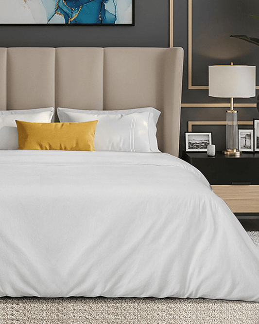 لحاف قطني بحجم كينج من Mulberry Living، 250TC، ألوان هادئة بيضاء