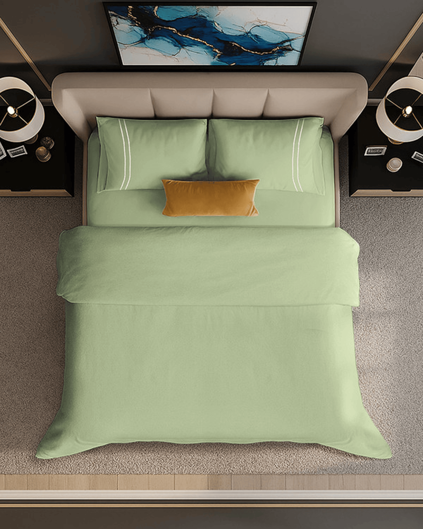 لحاف قطني بحجم كينج من Mulberry Living، 250TC، ألوان هادئة بيضاء